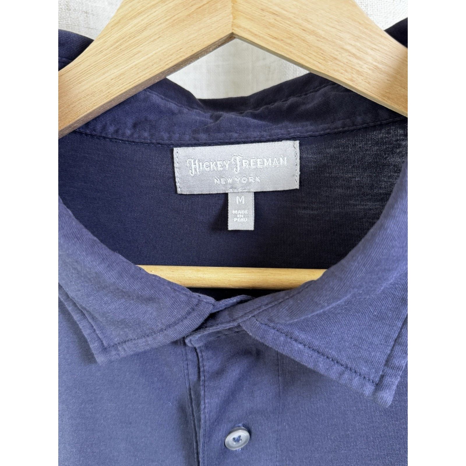 Hickey Freeman Hickey Freeman Navy Pima Cotton Polo (M) Size US M / EU 48-50 / 2 - 6 Thumbnail