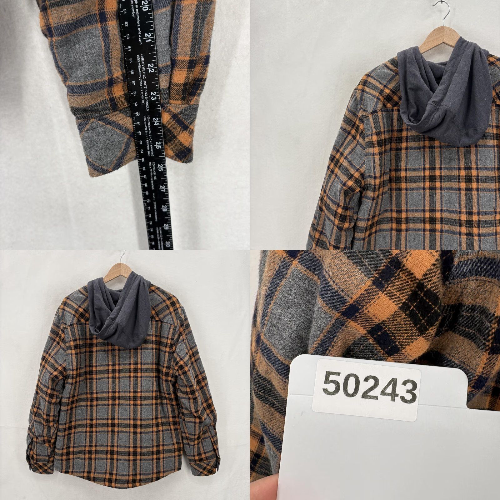 Vintage Legendary Outfitters Hoodie Mens Medium Brown Plaid Flannel Hooded Lined Quilted Thermal Pockets Button Classic Outdoor Shirt Size US M / EU 48-50 / 2 - 9 Thumbnail