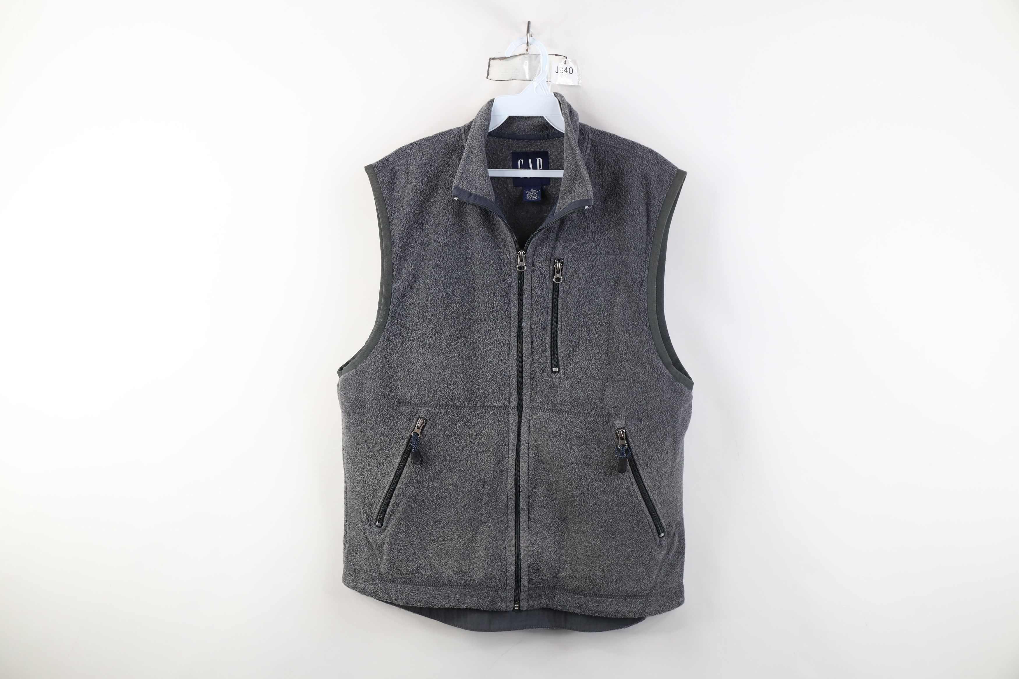 Gap Vintage 90s Gap Blank Full Zip Fleece Vest Jacket Gray Size US M / EU 48-50 / 2 - 1 Thumbnail