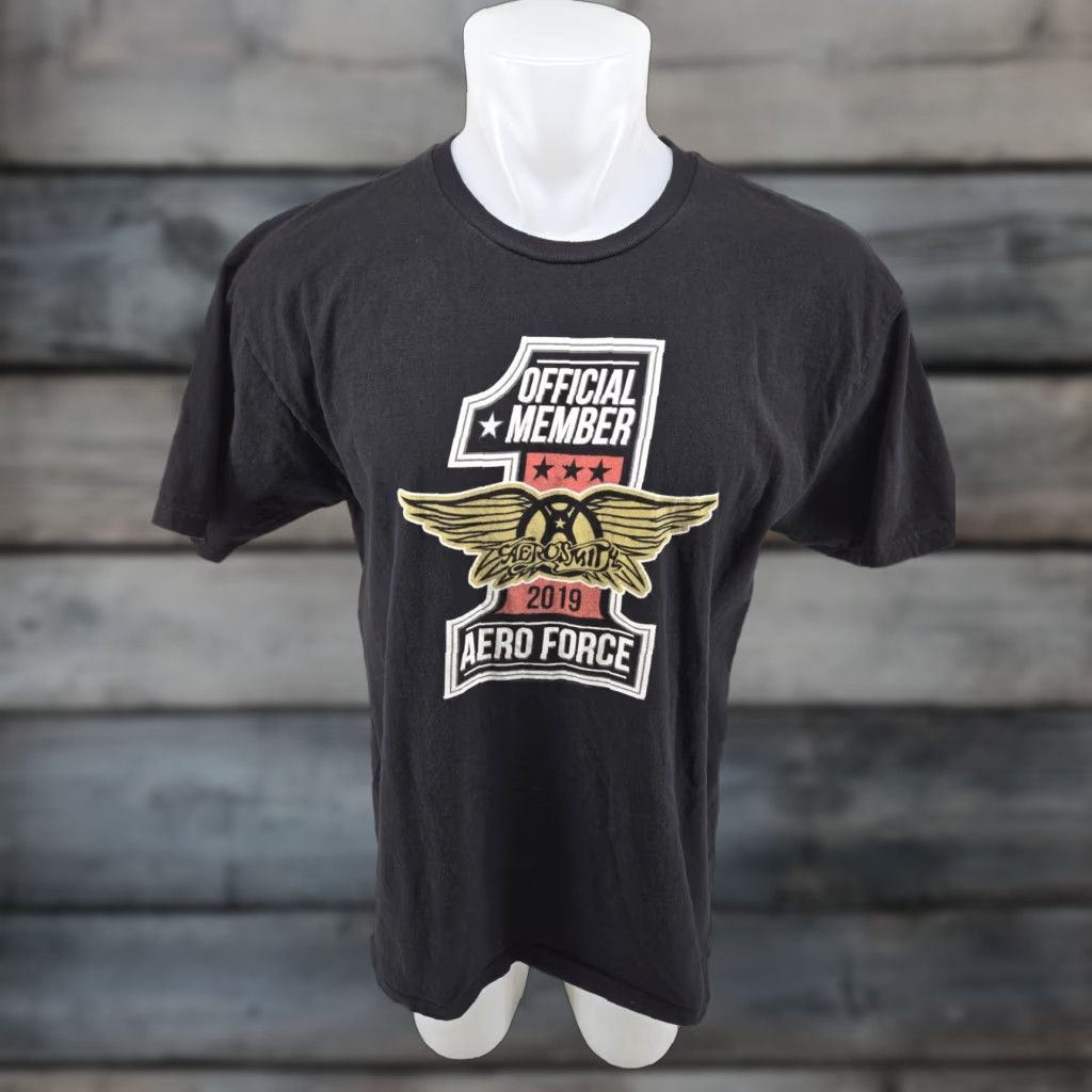 Tultex VINTAGE Aerosmith T-Shirt Aero Force One Fan Club 2019 Black Large Mens Shirt Size US L / EU 52-54 / 3 - 1 Thumbnail