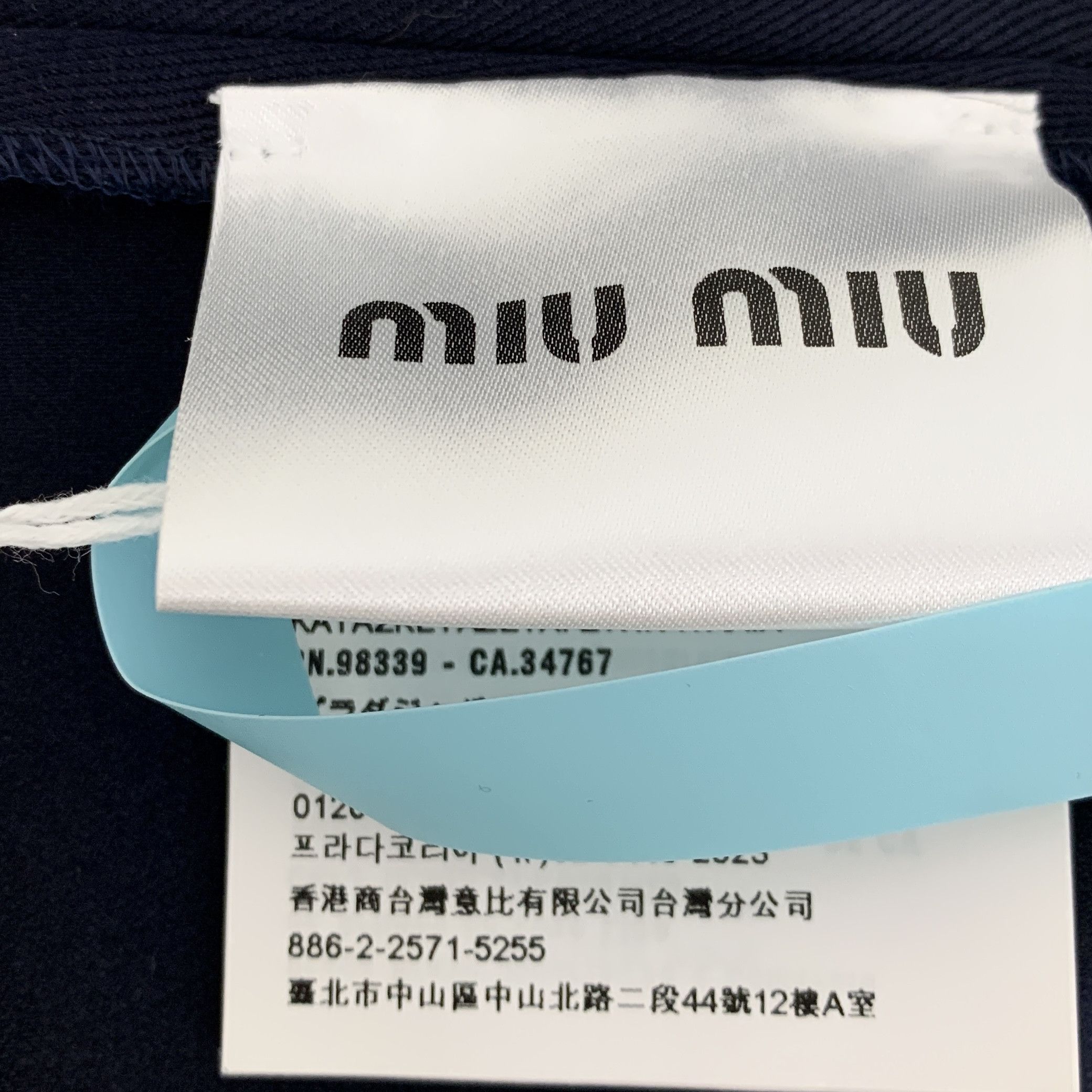 Miu Miu Miu Miu Pleated Silk Crop Top Navy (36) Size S / US 4 / IT 40 - 6 Thumbnail