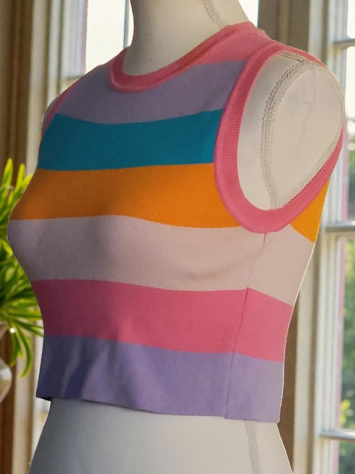 Zara ZARA Striped Knit Crop Top Size Large Size L / US 10 / IT 46 - 5 Thumbnail