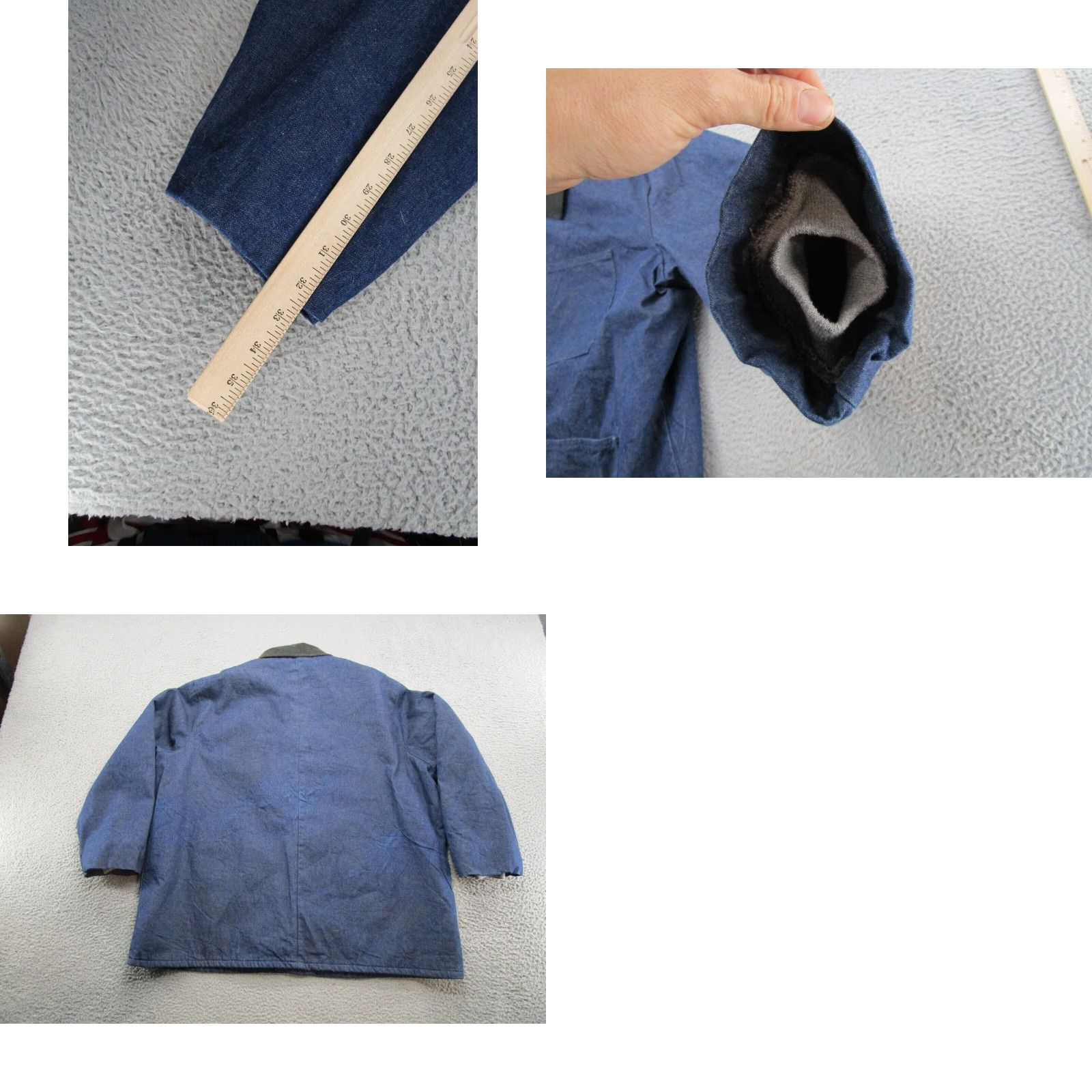 VINTAGE Walls Denim Jacket Chore Blanket Lined Size 3XL USA Made Snap Up Blue Men Jacket