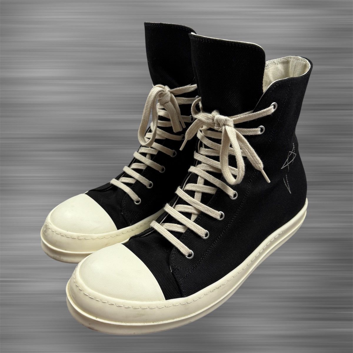 Rick Owens Rick Owens DRKSHDW Pentagram Embroidery High ‘Black’ Shoes Size US 12 / EU 45 - 1 Thumbnail
