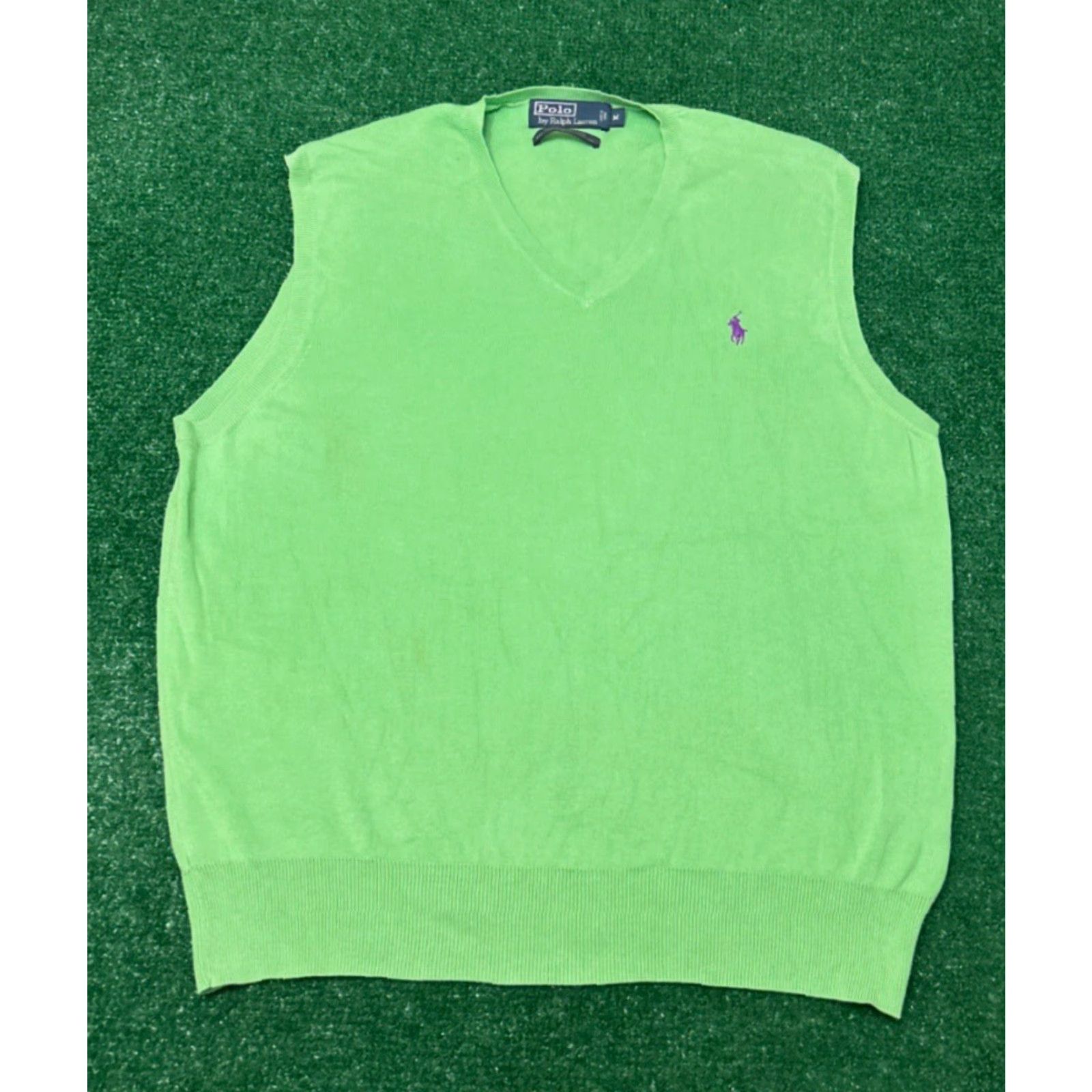 Polo Ralph Lauren VINTAGE Polo Ralph Lauren Sweater Vest V Neck Mens Size Medium Pima Cotton Green Vest Mens Medium Green 90s Preppy Hip Hop Classic Size US M / EU 48-50 / 2 - 3 Thumbnail