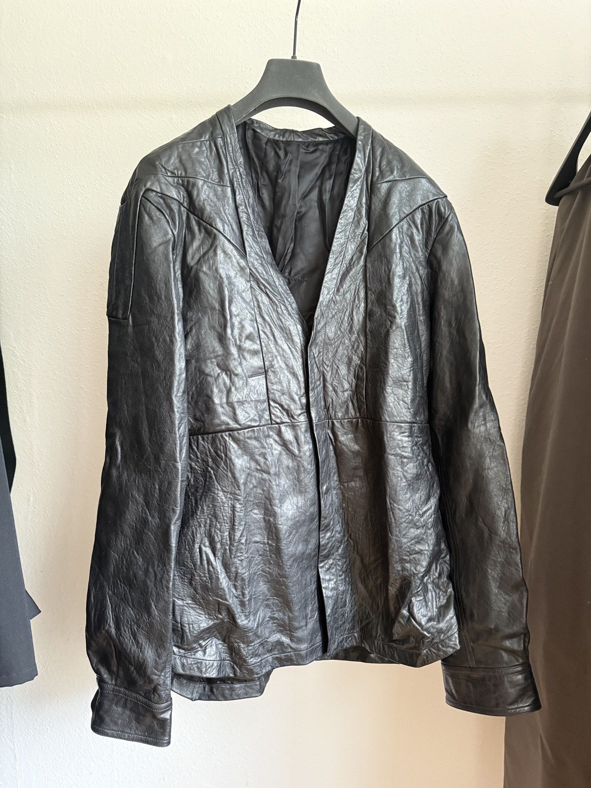 Rick Owens Rick Owens Girdered Larry Leather Jacket 50 Size US M / EU 48-50 / 2 - 1 Thumbnail