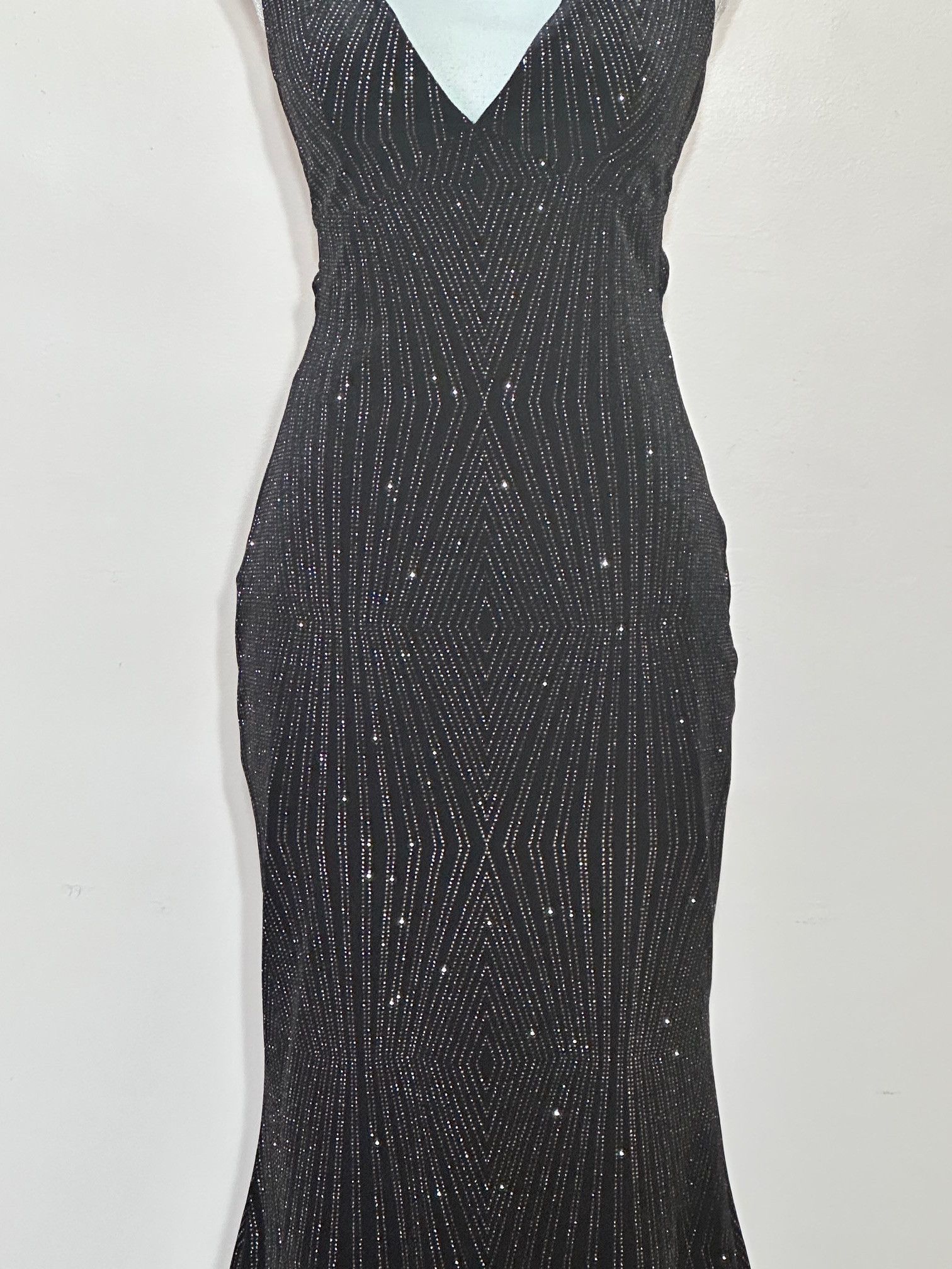 Vintage Windsor Sparkle Diamond Motif Velvet Gown Size M / US 6-8 / IT 42-44 - 3 Thumbnail