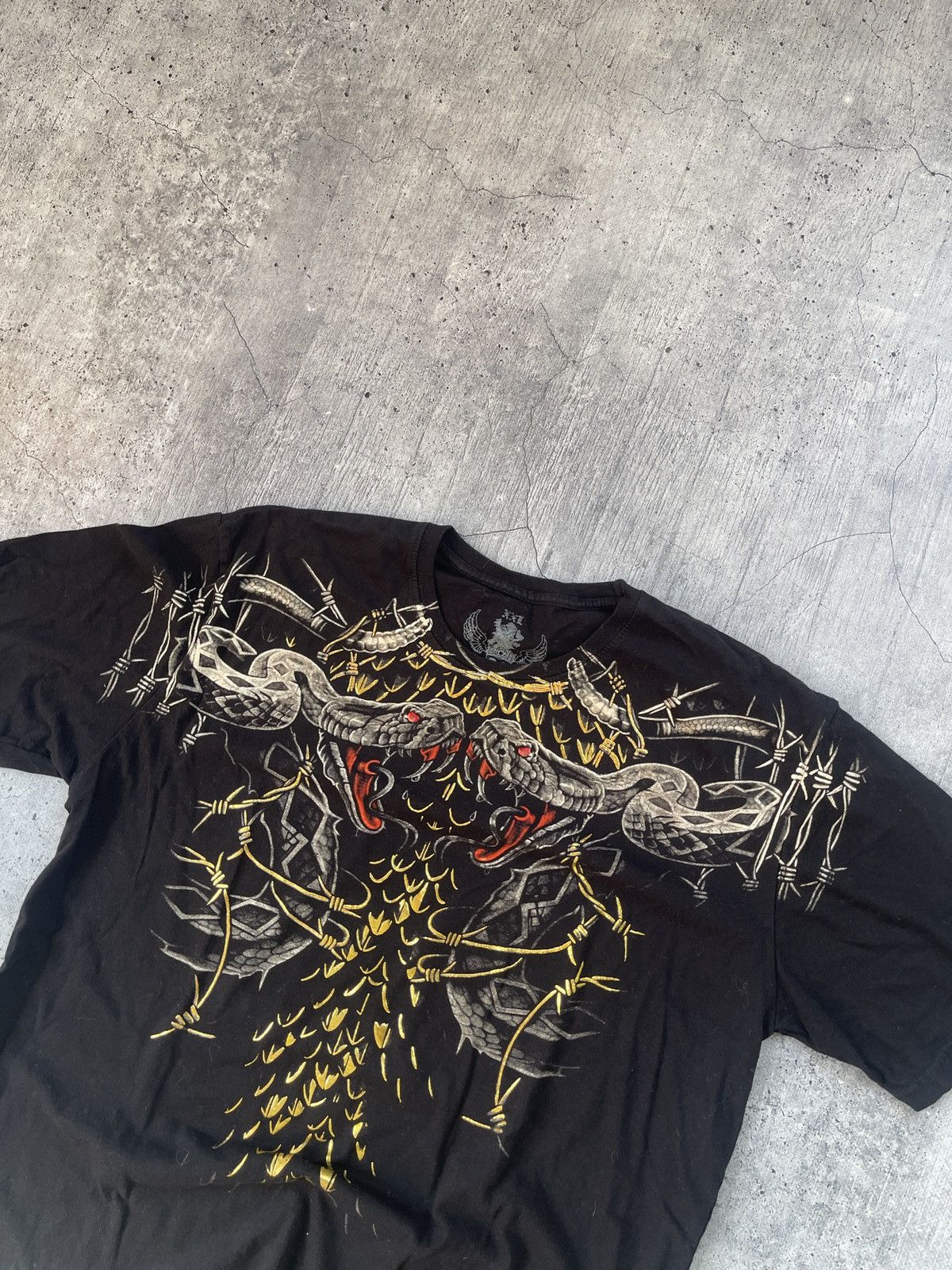 Band Tees × Vintage Vintage Full Print Rock T Shirt snake by Artful Custom Size US XXL / EU 58 / 5 - 2 Thumbnail