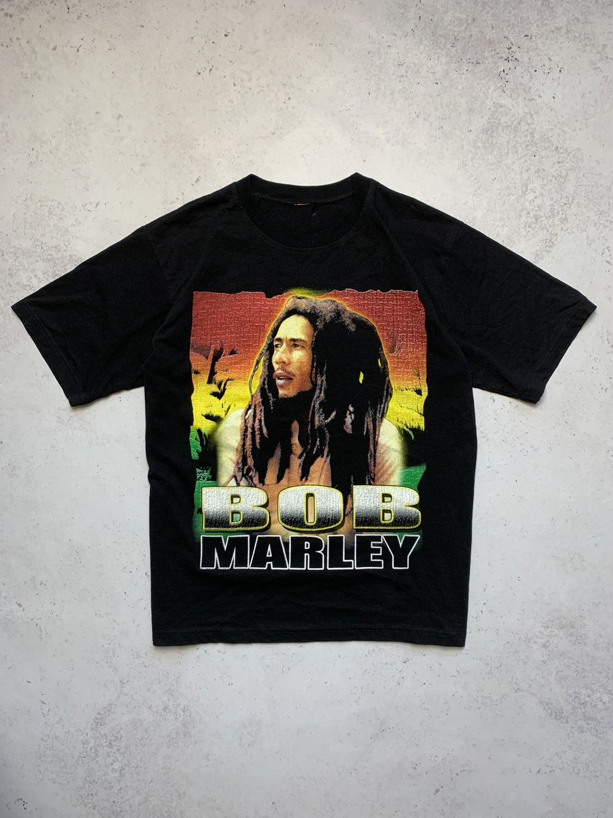 Vintage Vintage Rare 90's Bob Marley Overprint T-shirt Y2K/YKK Size US L / EU 52-54 / 3 - 4 Thumbnail