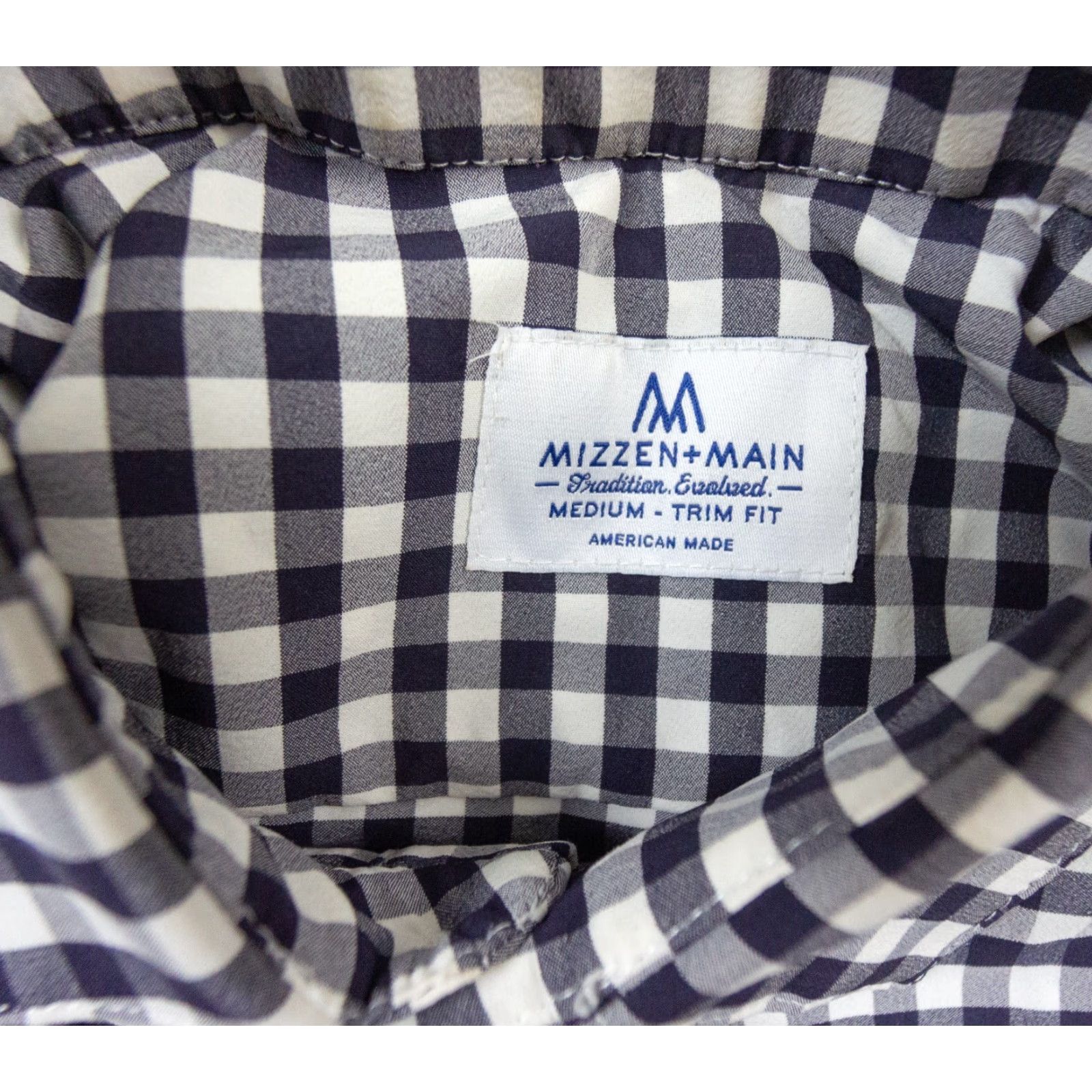 Mizzen+Main Mizzen + Main Shirt Mens Medium Blue Button Down Trim Fit Stretch Plaid Check Size US M / EU 48-50 / 2 - 6 Thumbnail