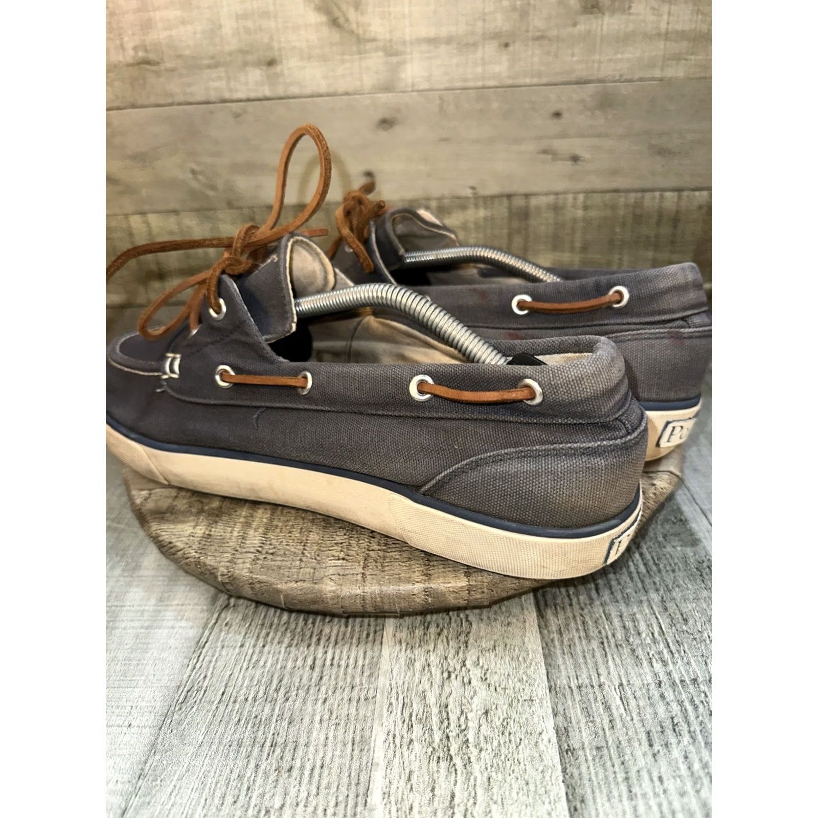 Ralph Lauren Polo Ralph Lauren Boat Shoes Men’s 13D Navy Canvas Leather Lace Loafers Size US L / EU 52-54 / 3 - 4 Thumbnail