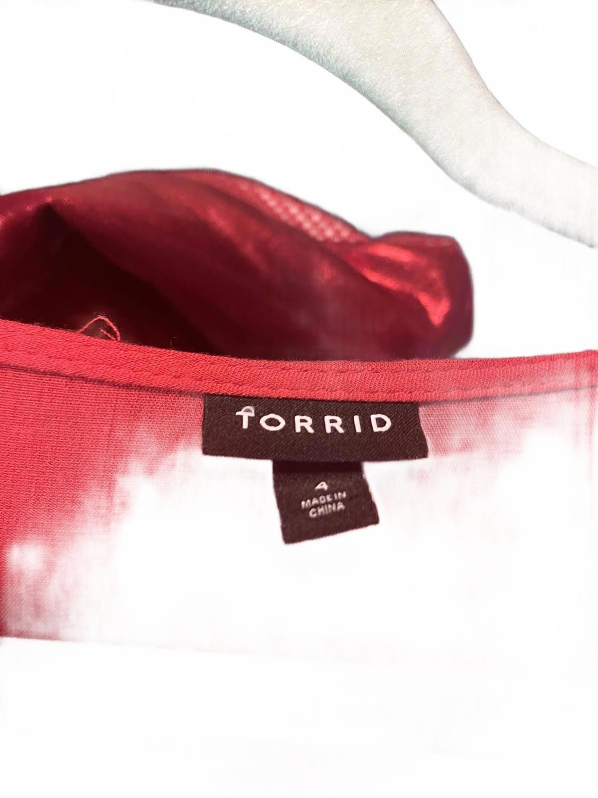 Designer Torrid peasant top Size 4XL / US 24-26 - 3 Thumbnail