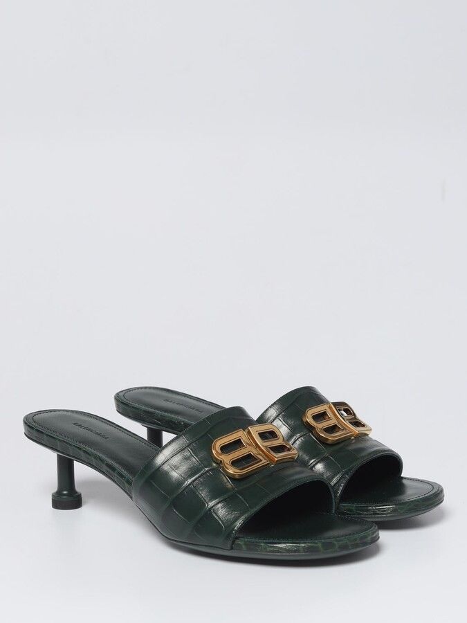 Balenciaga Balenciaga Groupie Sandals in crocodile print leather Size US 8 / IT 38 - 1 Thumbnail