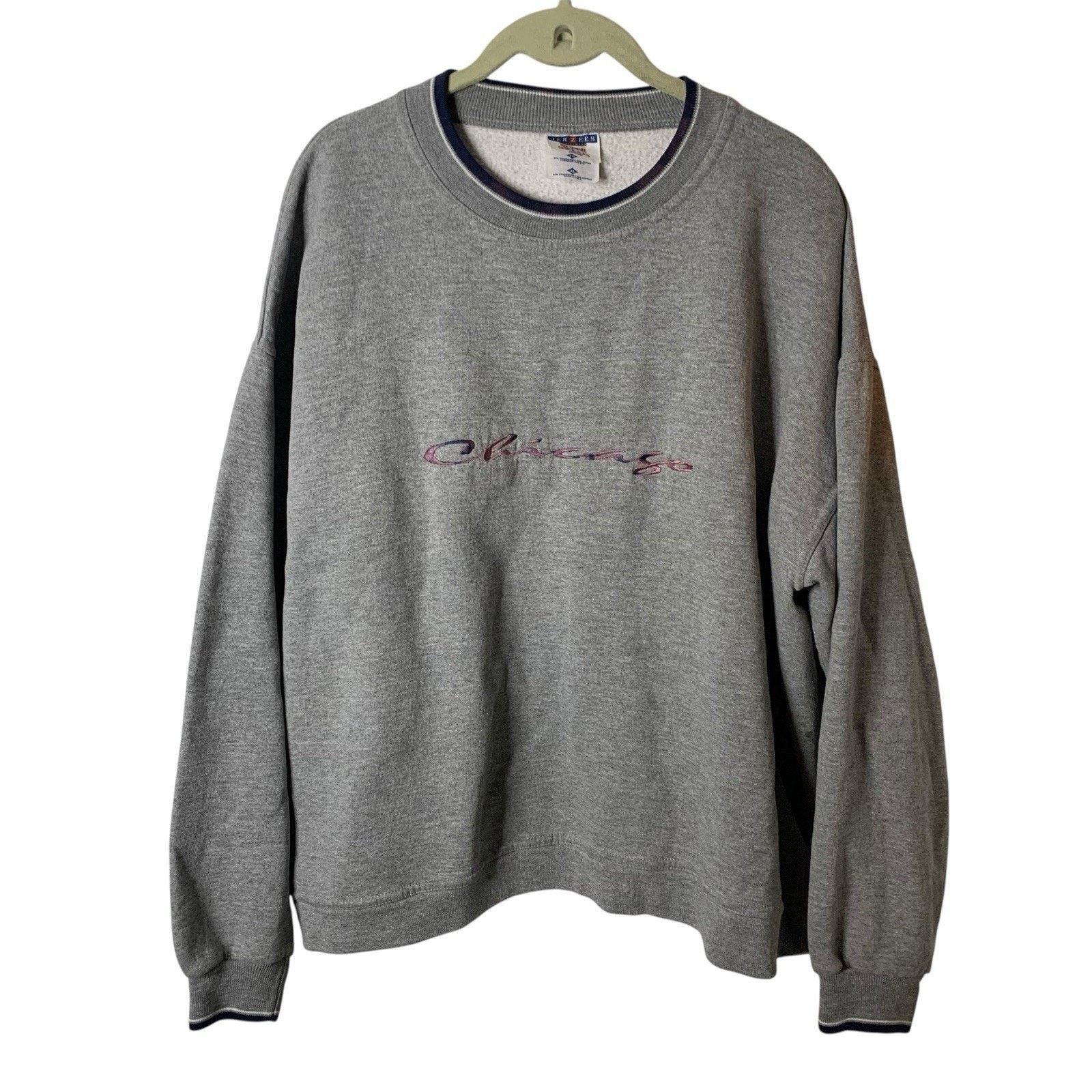 Jerzees Vintage Jerzees Super Sweats Embroidered Chicago Sweatshirt Size US XL / EU 56 / 4 - 2 Thumbnail