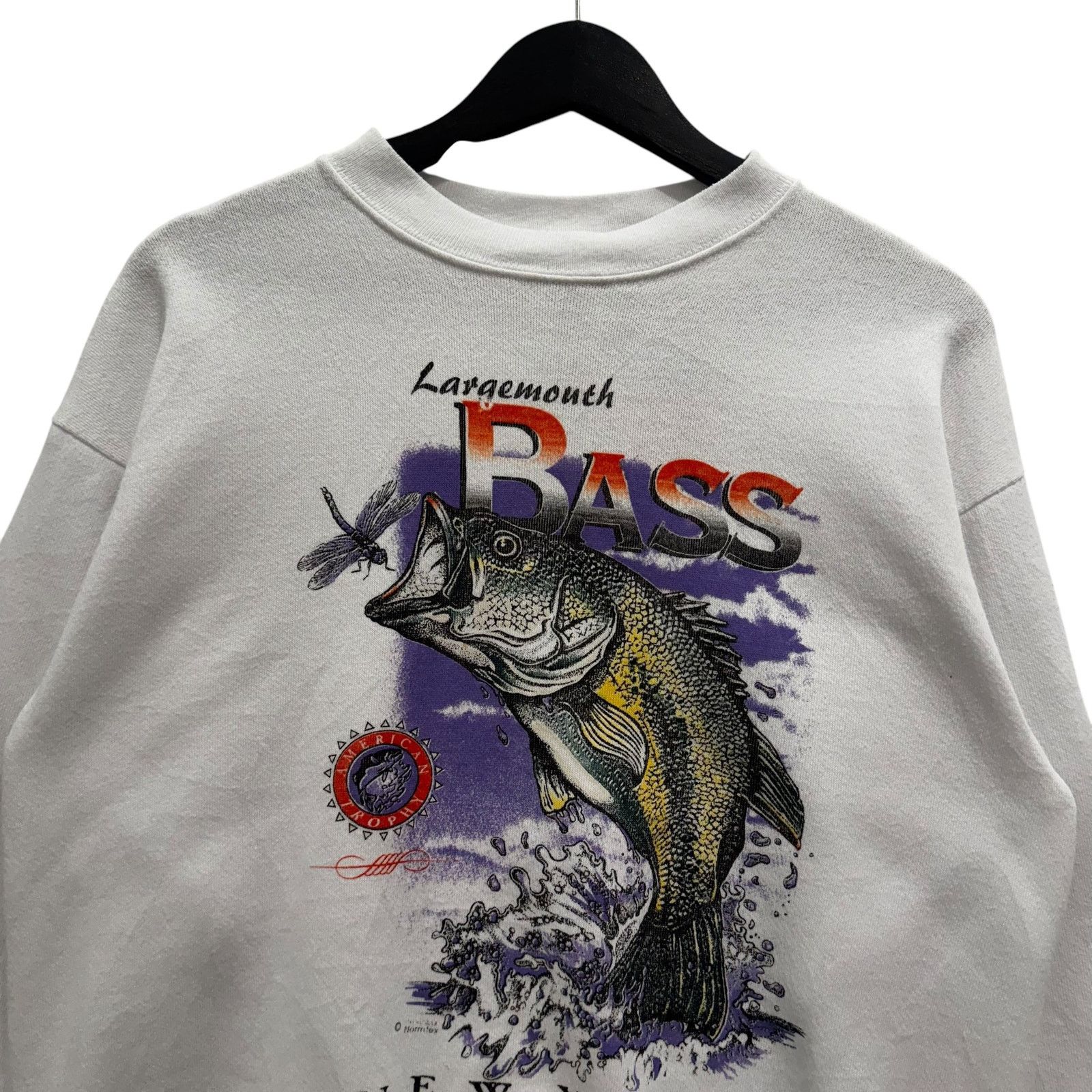Tultex Vintage Largemouth Bass New York Fishing Art Crewneck Medium Size US XL / EU 56 / 4 - 2 Thumbnail