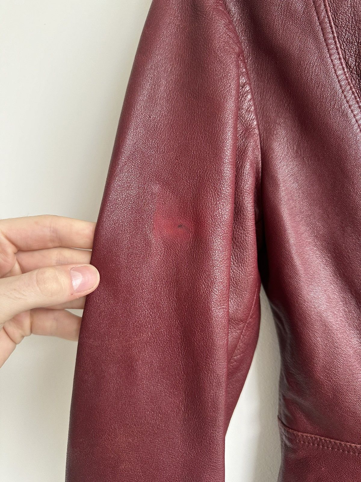 plein sud VTG PLEIN SUD AMOR France Leather Jacket Burgundy Size 40/8 Size M / US 6-8 / IT 42-44 - 9 Thumbnail
