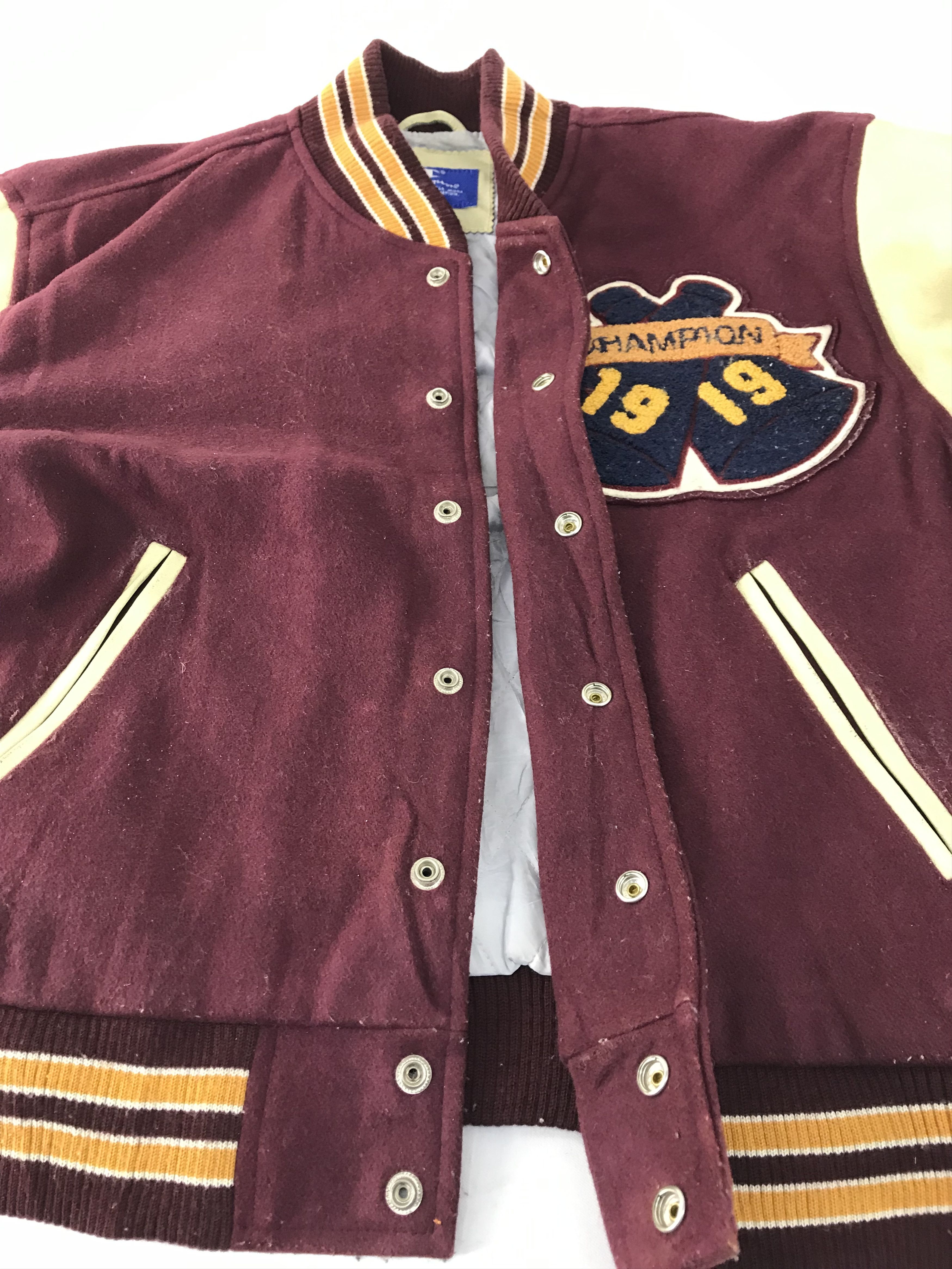 Champion 90s Champion 1919 Varsity Jacket Leather Sleeve Size US L / EU 52-54 / 3 - 5 Thumbnail