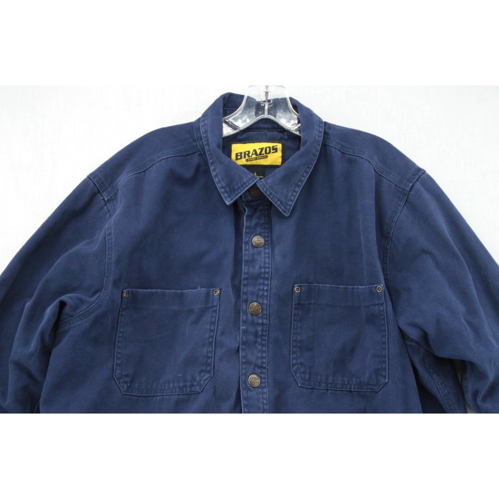 Vintage VINTAGE Brazos Work Force Jacket Men's L Blue Buffalo Plaid Lined Flannel Canvas Jacket Bomber Size US L / EU 52-54 / 3 - 2 Thumbnail