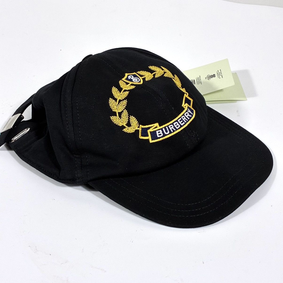 Burberry Burberry Oak Leaf Crest Cotton Baseball Cap Black Medium 58 Size ONE SIZE - 7 Thumbnail