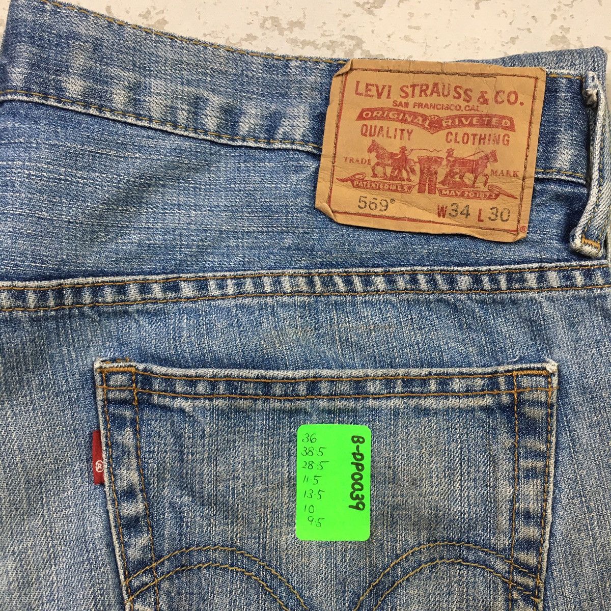 Levi's × Vintage Levis 569 Loose Straight Distress Insane Dirty Jeans Size US 36 / EU 52 - 11 Thumbnail
