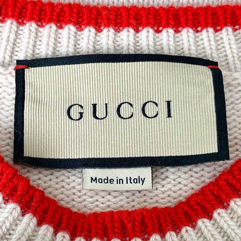 Gucci GucciBeige brown logo embroidered sequin wool round neck lo Size US S / EU 44-46 / 1 - 7 Thumbnail