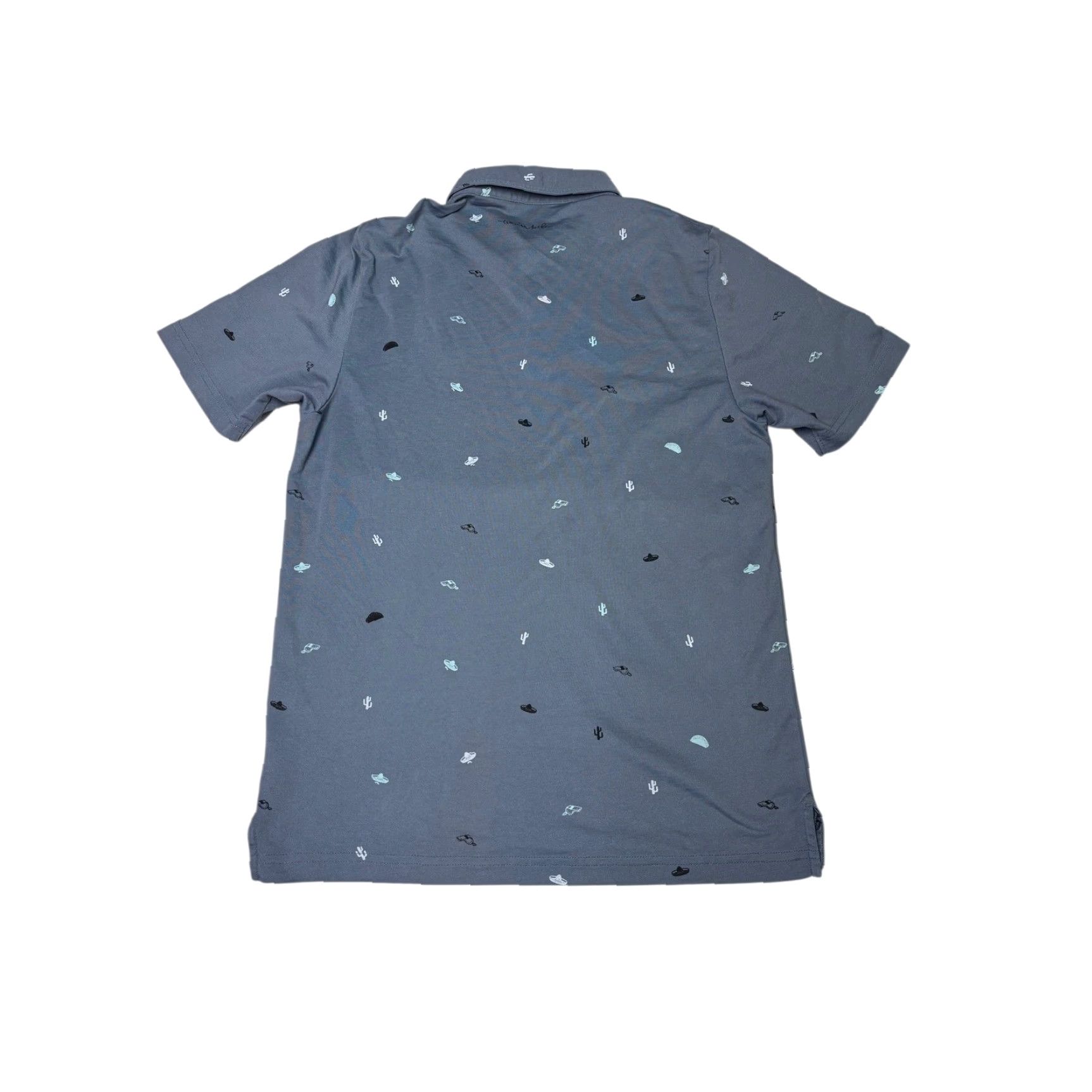 TravisMathew Travis Mathew Polo Shirt Mens S Gray Cactus UFO Print Short Sleeve Golf Size US S / EU 44-46 / 1 - 6 Thumbnail