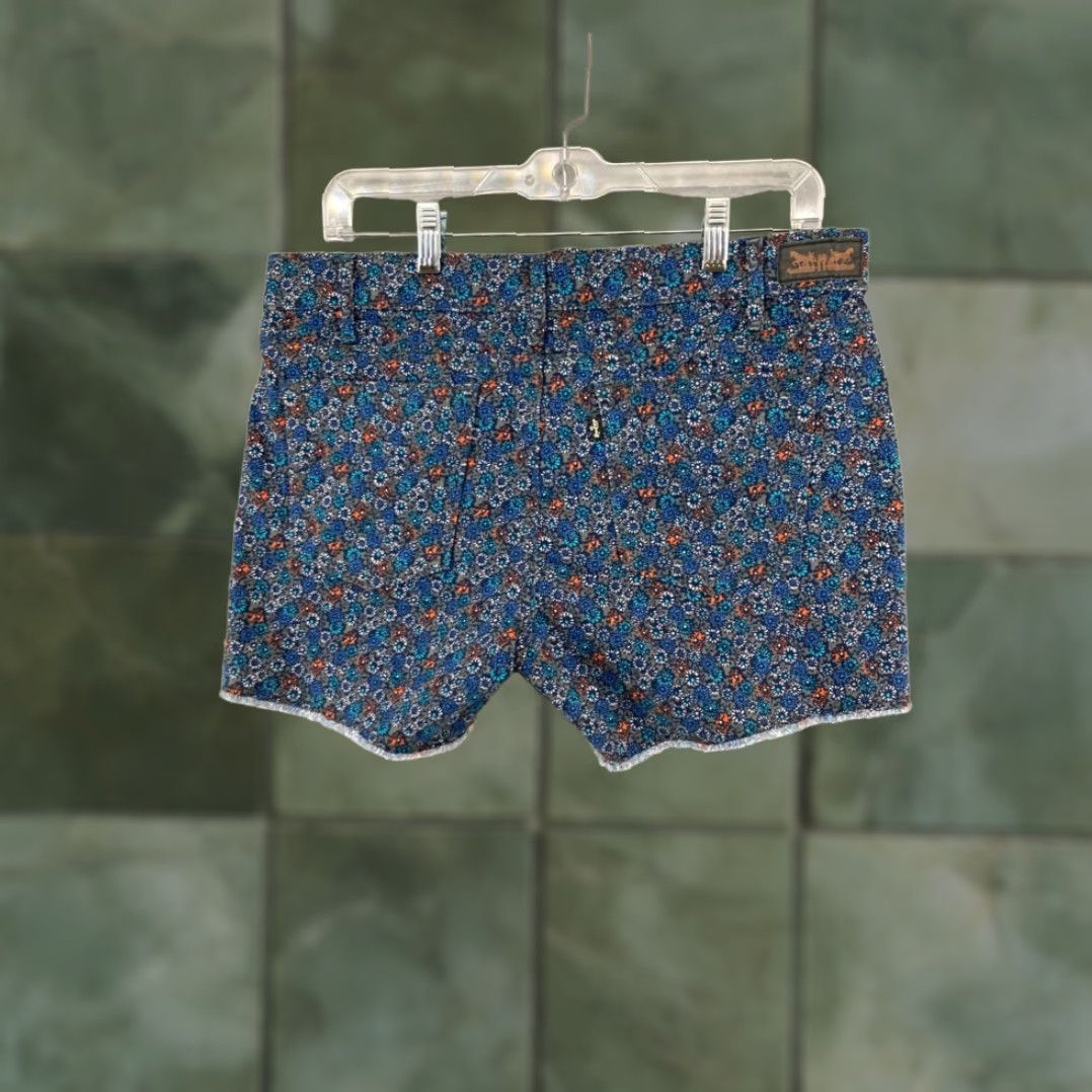 Levi's Levis Womens Blue Floral Shorts 12 Raw Hem Stretch NWT Size 34" / US 12 / IT 48 - 8 Thumbnail