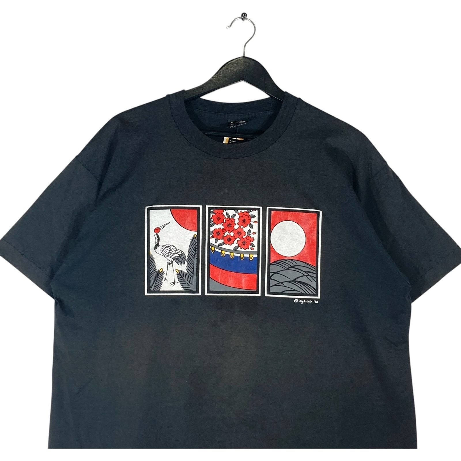 Fruit Of The Loom Vintage Japanese Hanafuda Cards Art Tee 1992 XL Size US XL / EU 56 / 4 - 2 Thumbnail