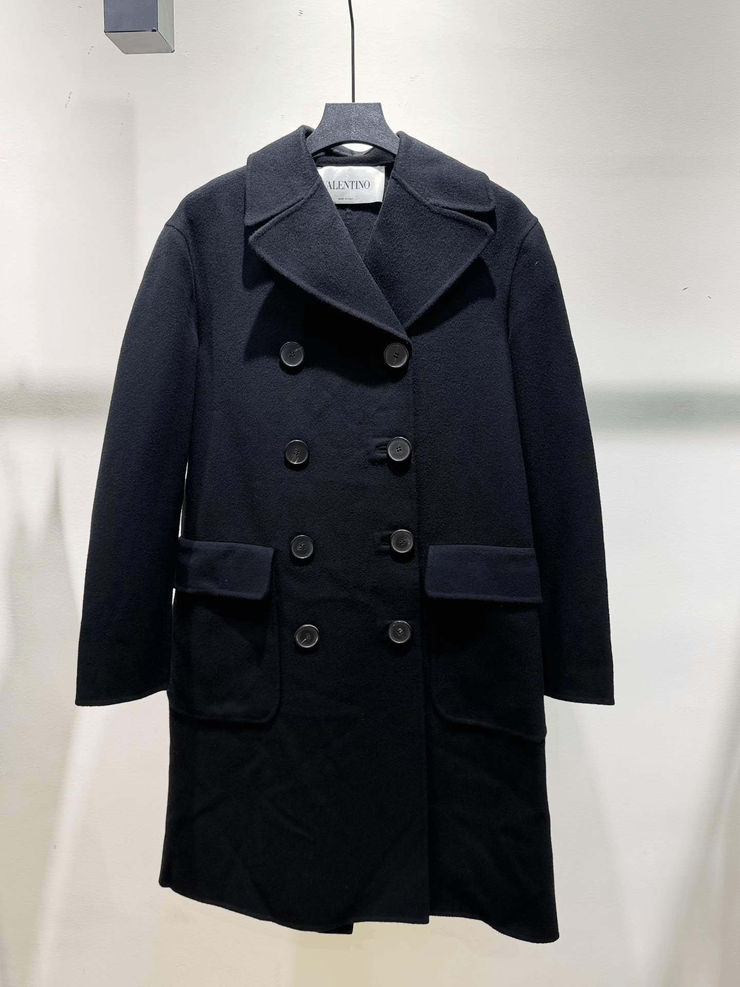Valentino Valentino Black Wool Double-Breasted Coat Size XS / US 0-2 / IT 36-38 - 1 Thumbnail