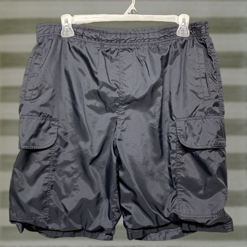 Vintage Results Mens Sport Athletic Shorts Size Large Black Pockets Elastic READ Liner Reading? Size US 33 - 1 Thumbnail