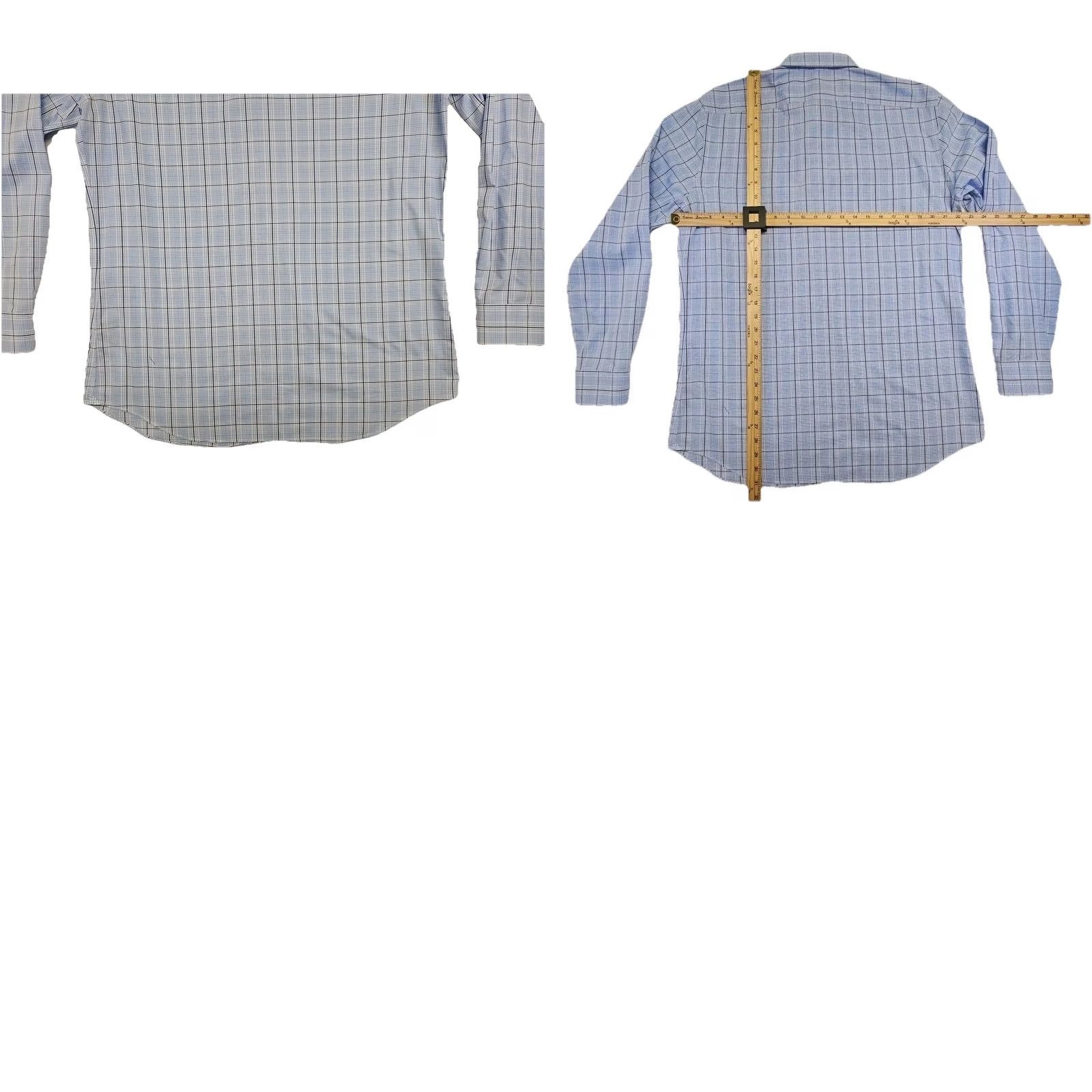 Banana Republic Banana Republic Blue Plaid Button-Up Shirt Slim Fit L Men Long Sleeve Casual Modern Geometric Plaid Size US L / EU 52-54 / 3 - 8 Thumbnail