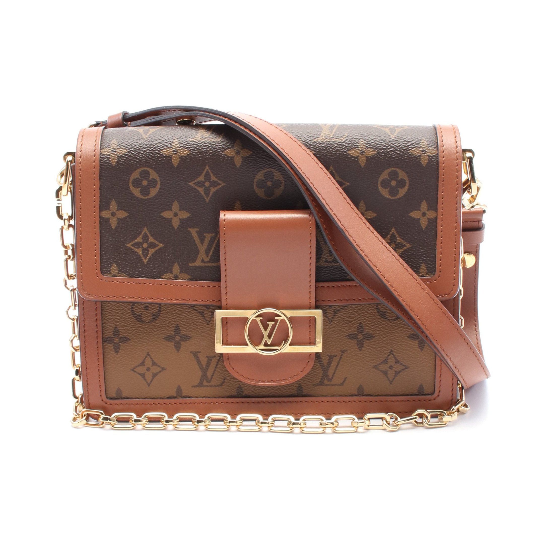 Louis Vuitton Louis Vuitton Dauphine Monogram Reverse Shoulder Bag Leather Brown Size ONE SIZE - 1 Thumbnail