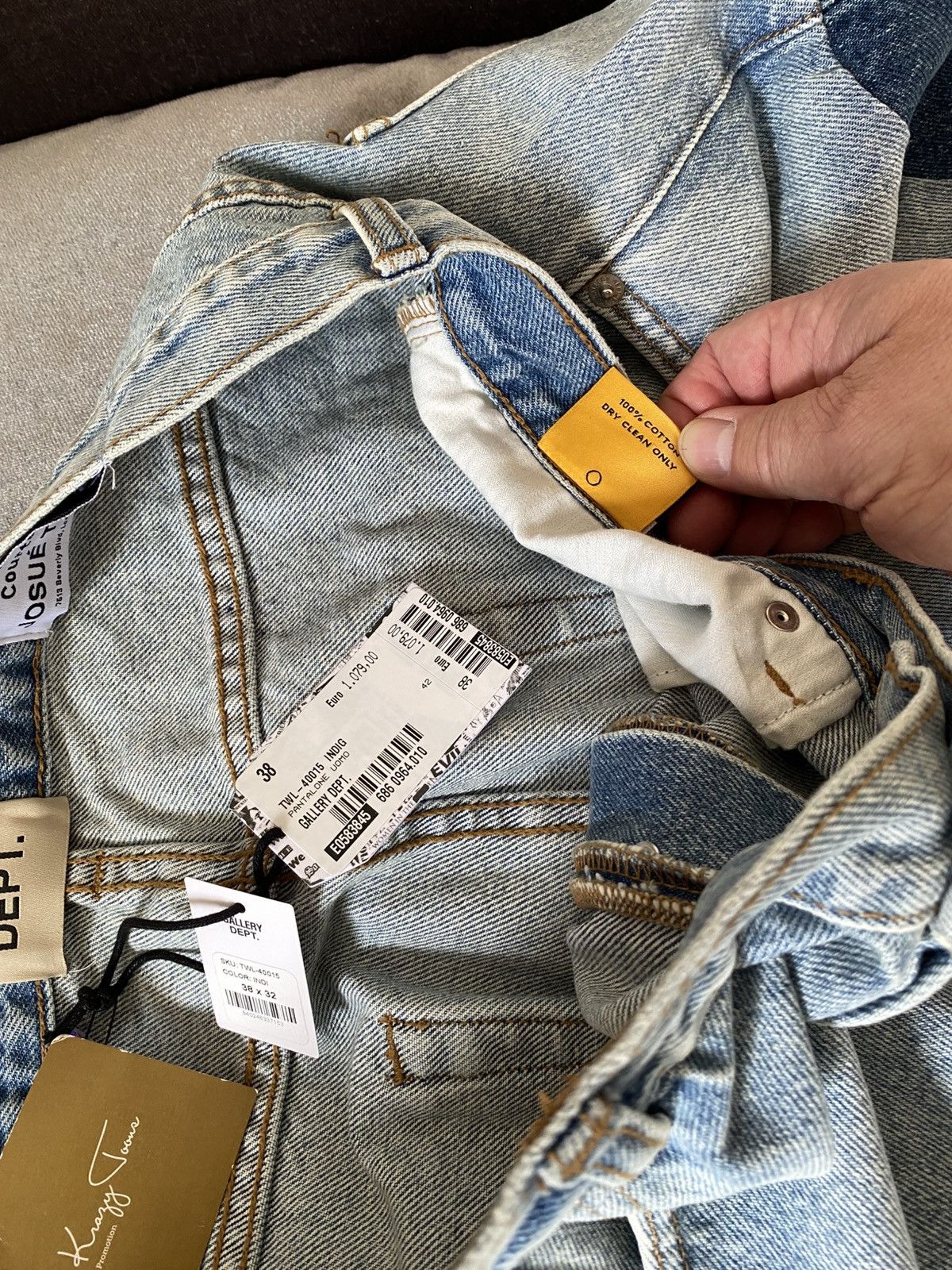 Gallery Dept. €1079 ! BNWT Gallery Dept “Trent Pant” Denim Jeans 38/32 Size US 38 / EU 54 - 16 Thumbnail