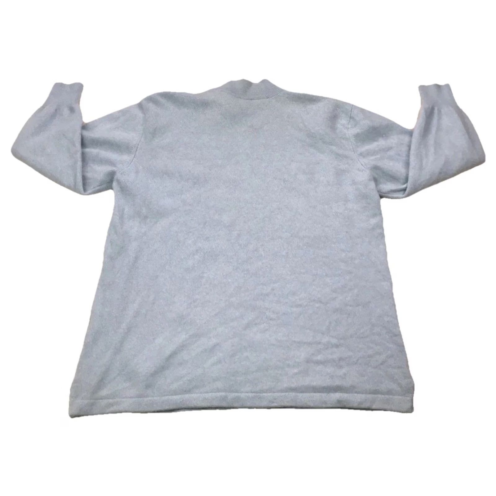 Vintage Blue High Neck 100% Cashmere Knit Sweater Womens Medium Size M / US 6-8 / IT 42-44 - 5 Thumbnail