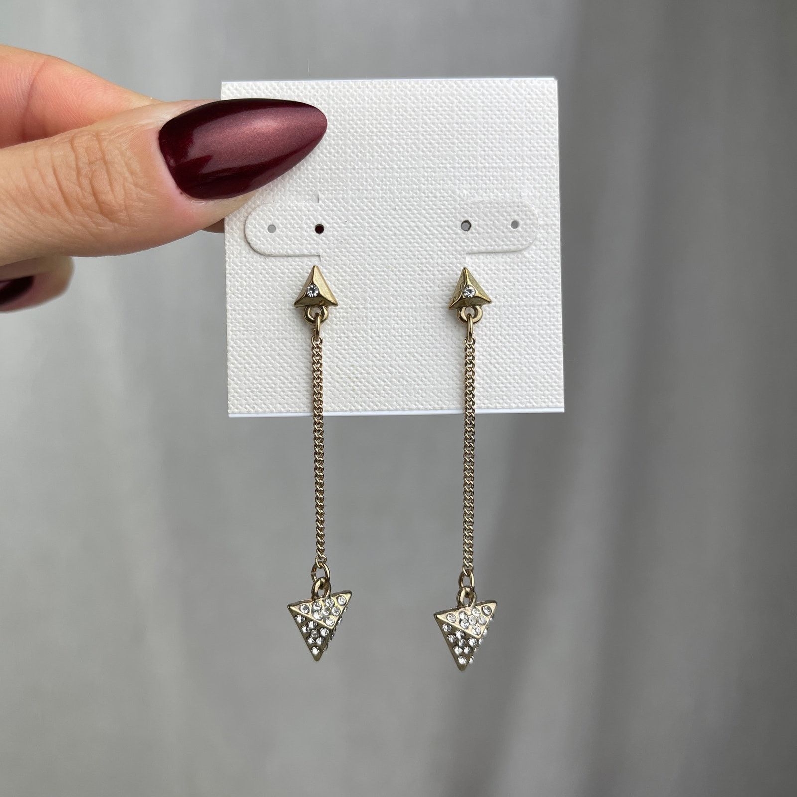 Other Dainty Gold Tone Rhinestone Arrow Dangle Earrings Festival Size ONE SIZE - 1 Thumbnail