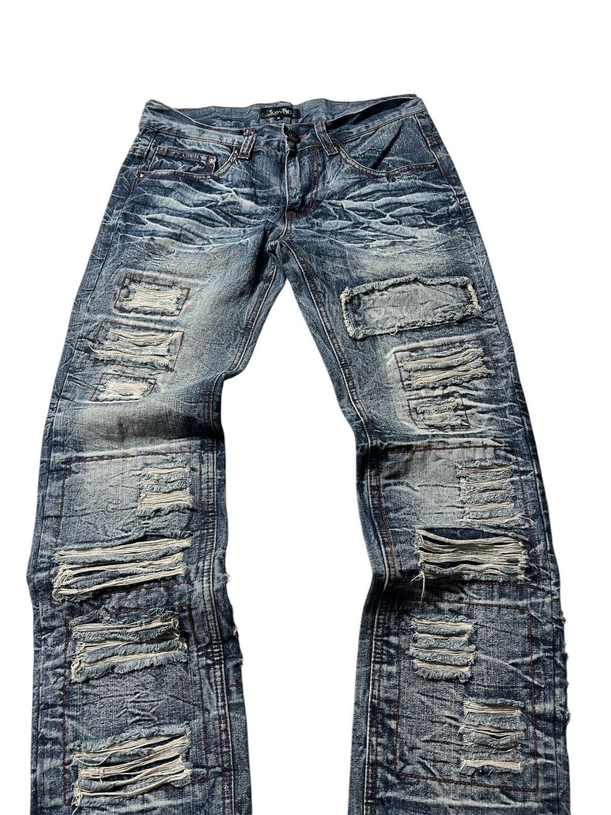 LOWBOX Crazy Lowbox Gothic Distressed Grunge Punk Style Pants Size US 30 / EU 46 - 3 Thumbnail