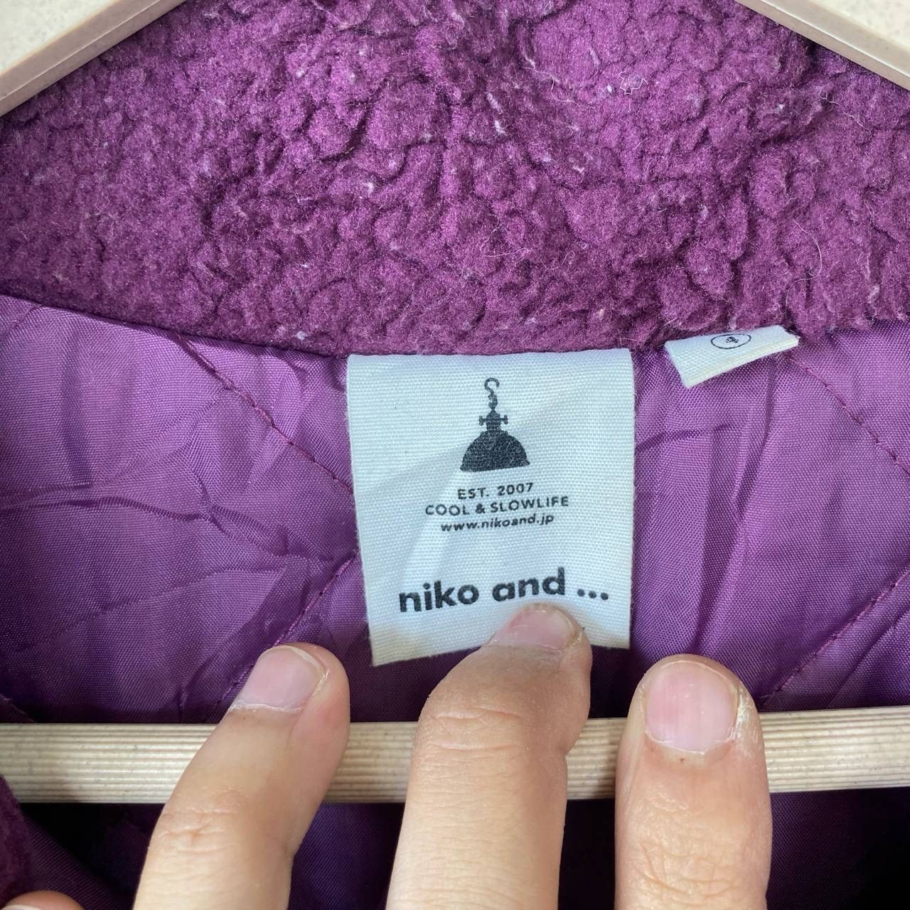 Japanese Brand × Purple Vtg Deep Pile Fleece Zipper Jacket Size US L / EU 52-54 / 3 - 4 Thumbnail