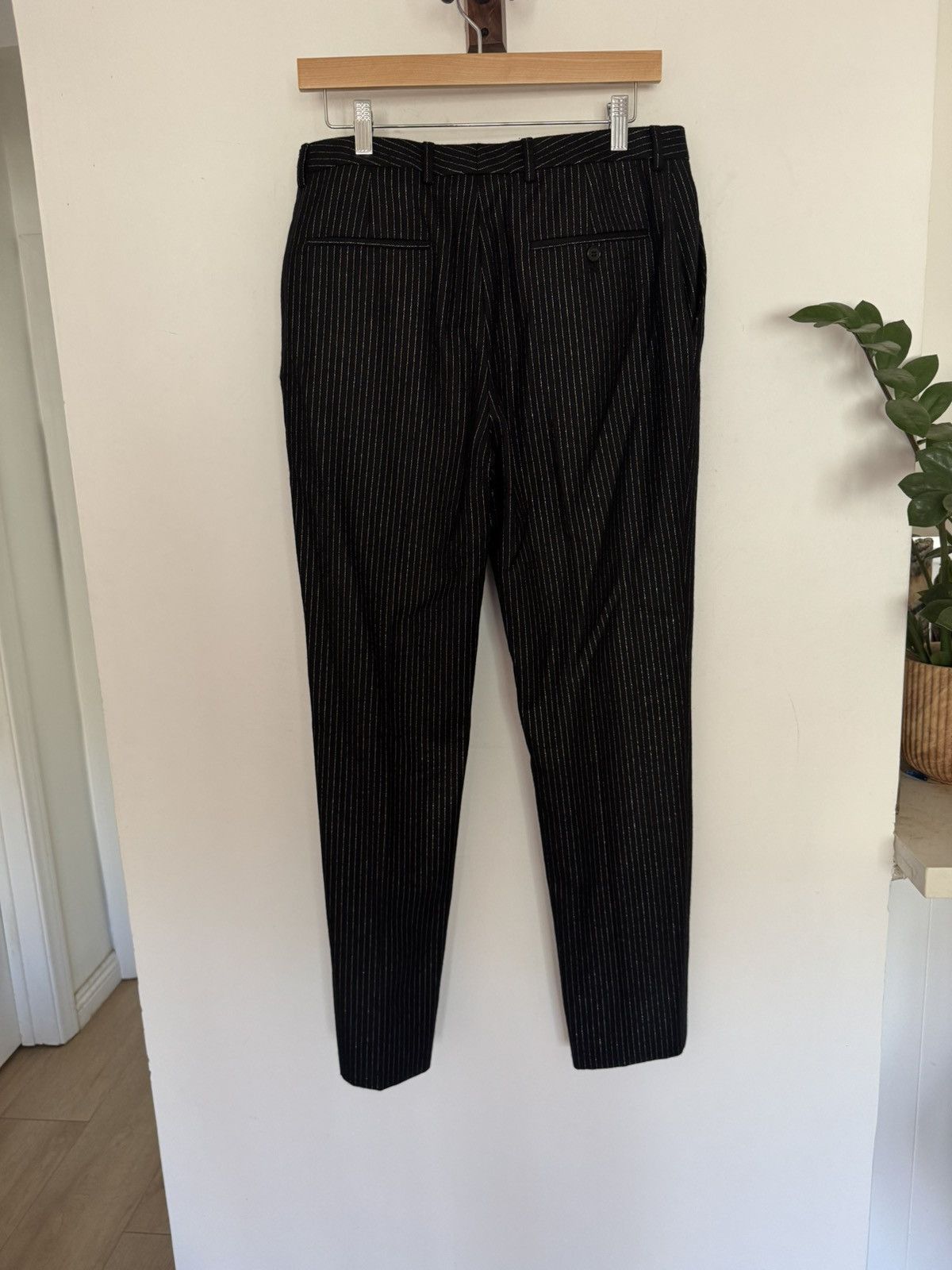 Saint Laurent Paris Gold Pinstripe Lurex Trousers Size US 32 / EU 48 - 3 Thumbnail