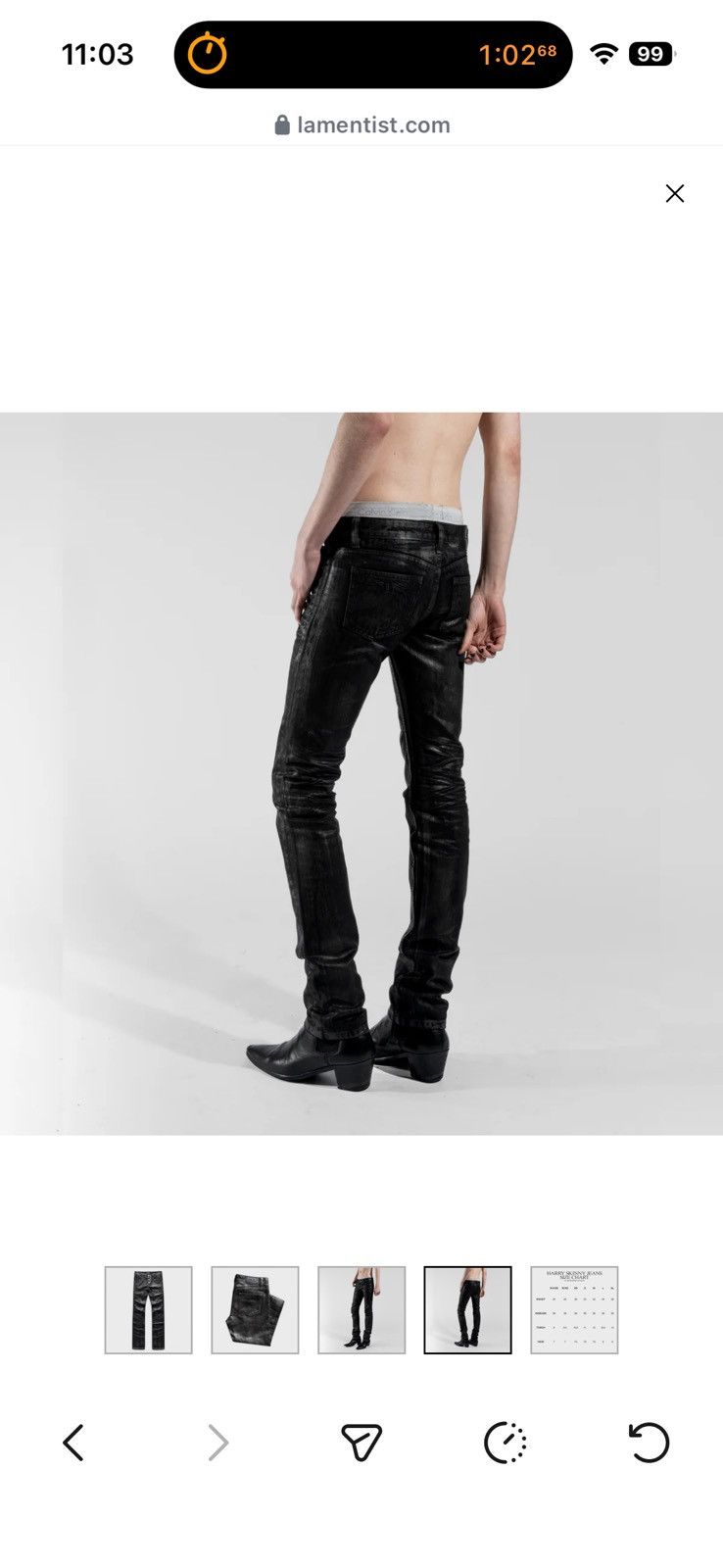 Other HARRY SKINNY JEANS IN WAXED NOIR DENIM ONLY TRIED ON Size US 34 / EU 50 - 3 Thumbnail