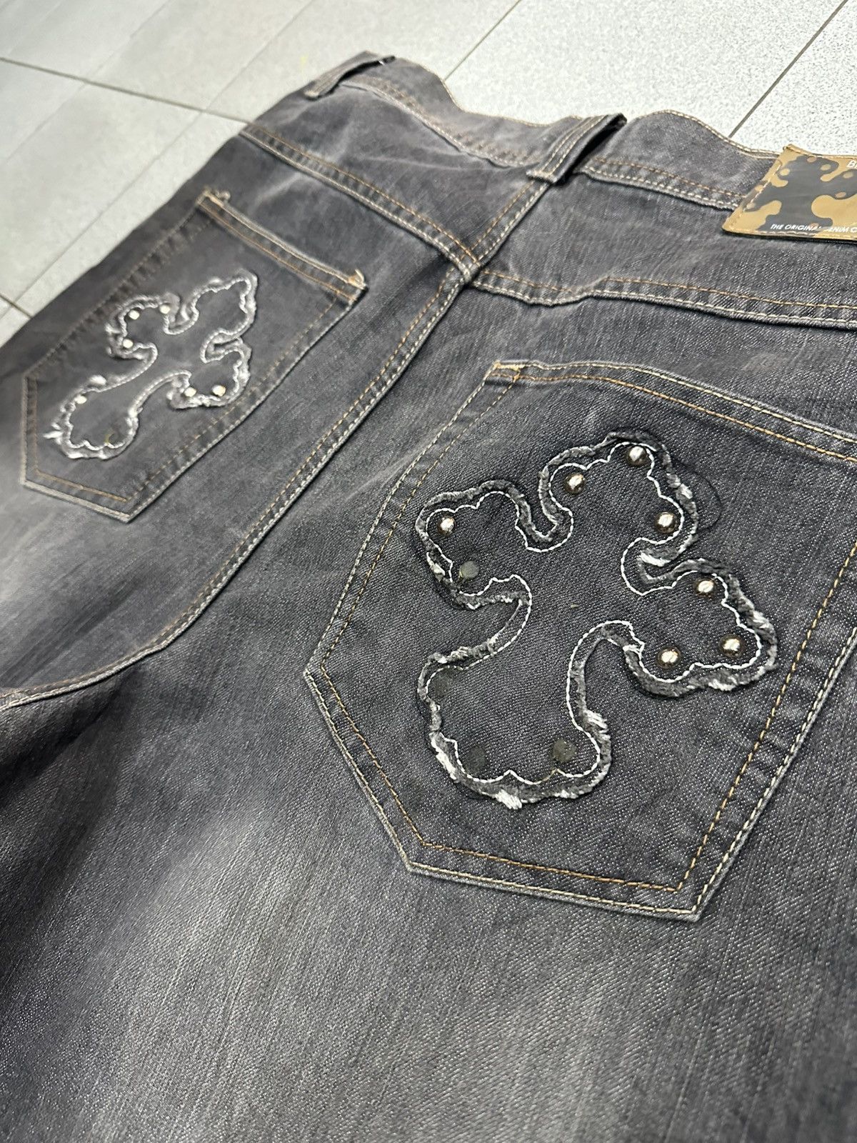Japanese Brand VTG CROSS Like Chrome Hearts Brooklyn Express Denim Pants Size US 36 / EU 52 - 5 Thumbnail