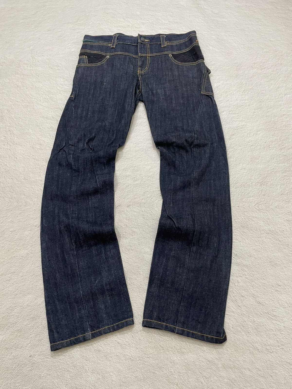 Japanese Brand 00s Double Waist BRTH Raw Denim Y2K Japan Style Size US 34 / EU 50 - 1 Thumbnail