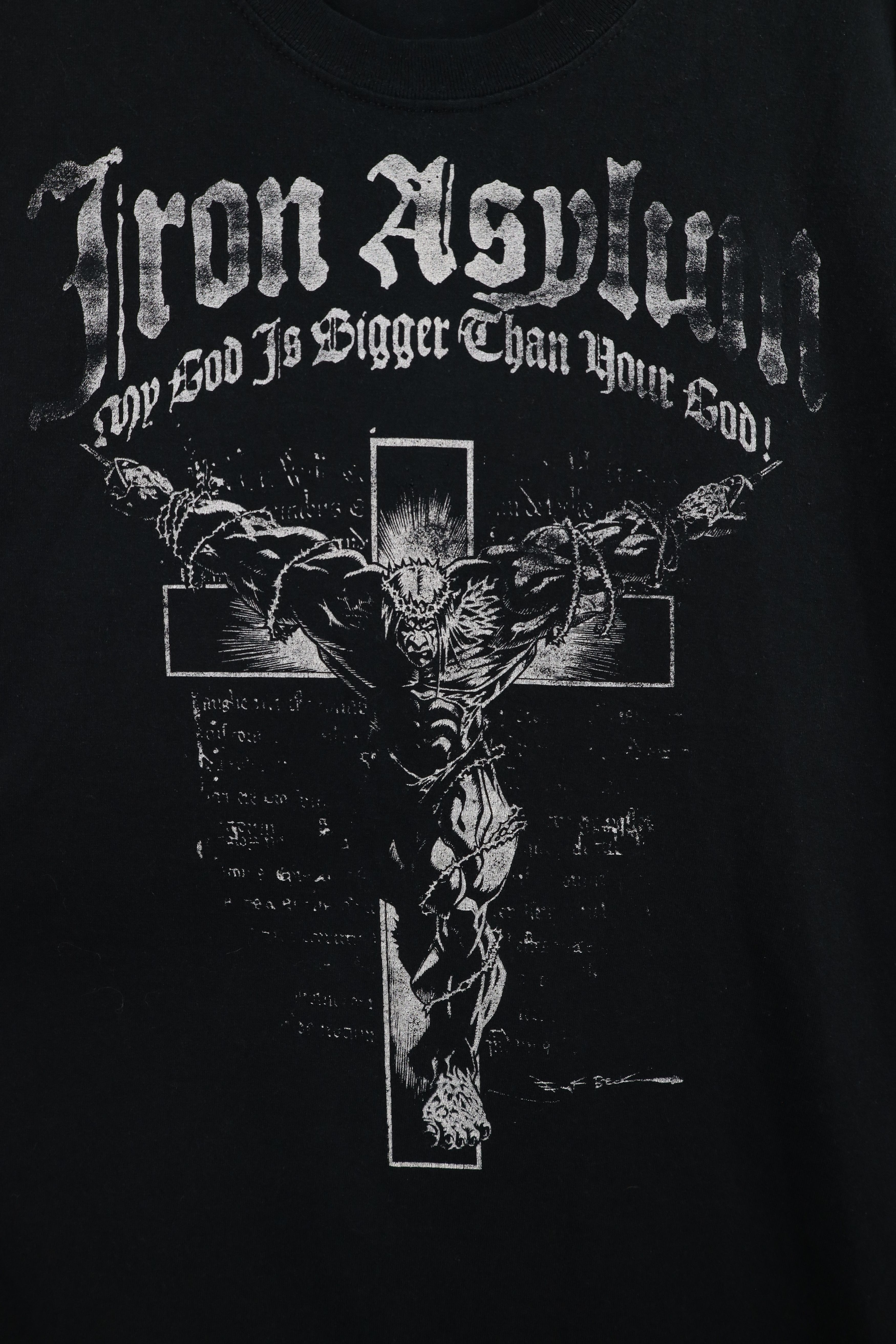 Vintage Vintage Streetwear Iron Asylum Fire Flames Gym Jesus T-Shirt Size US XXL / EU 58 / 5 - 4 Thumbnail