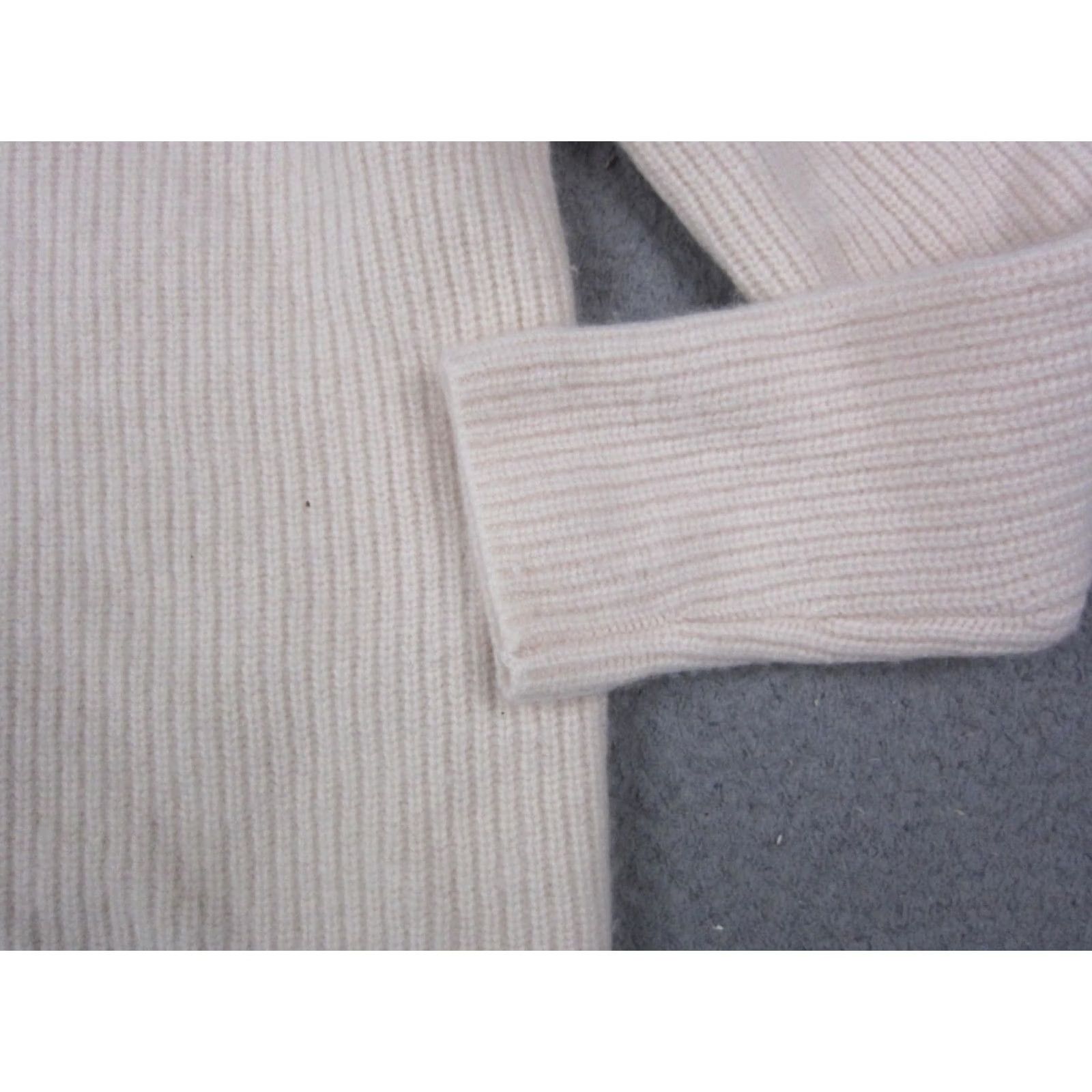 Banana Republic Banana Republic Sweater Womens Small Creme 100% Cashmere Turtleneck Ribbed Size S / US 4 / IT 40 - 3 Thumbnail