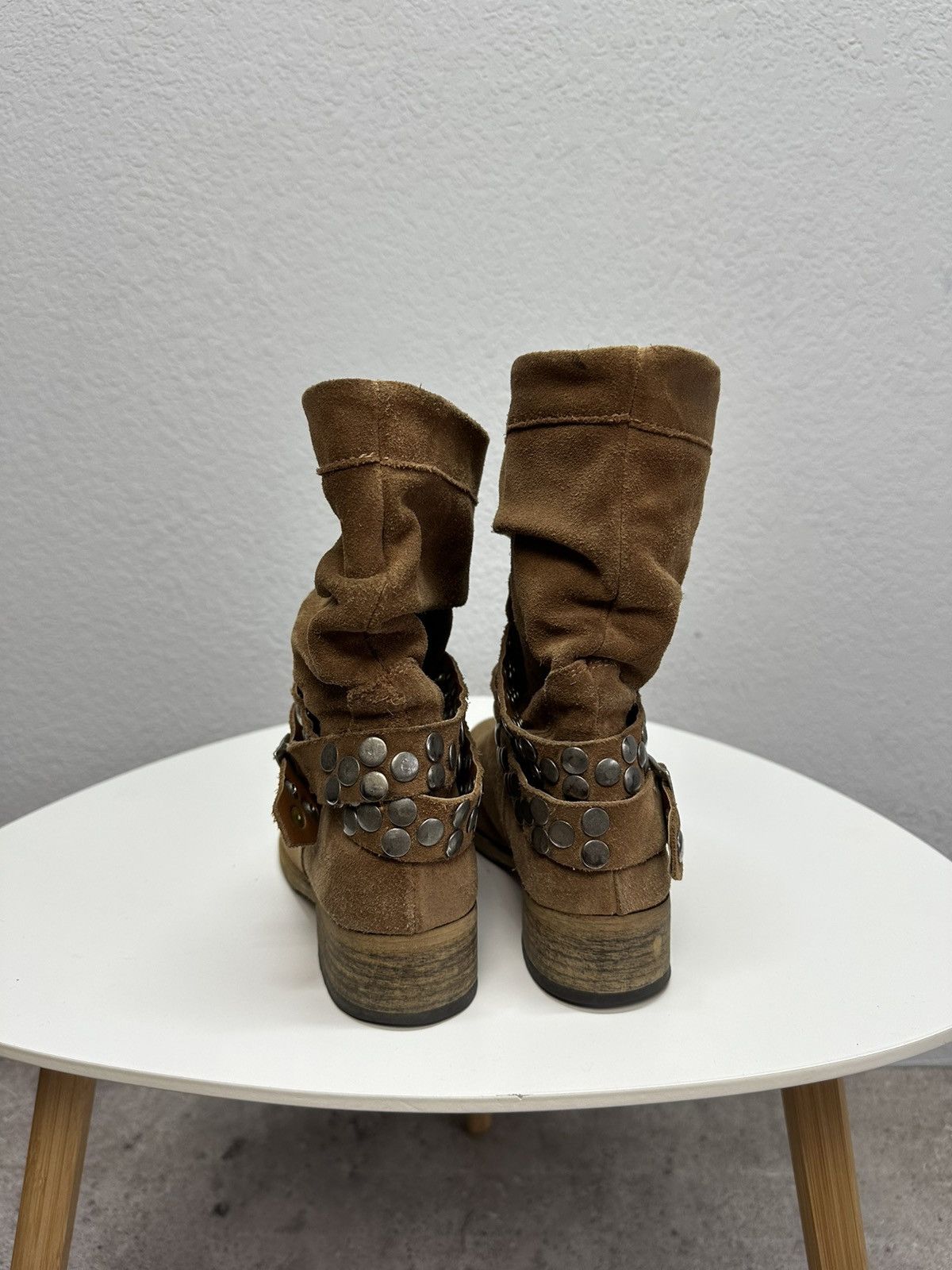 Japanese Brand Vintage AS98 Style Suede Leather Buckle Boots Shoes Biker Size US 7.5 / EU 40-41 - 6 Thumbnail
