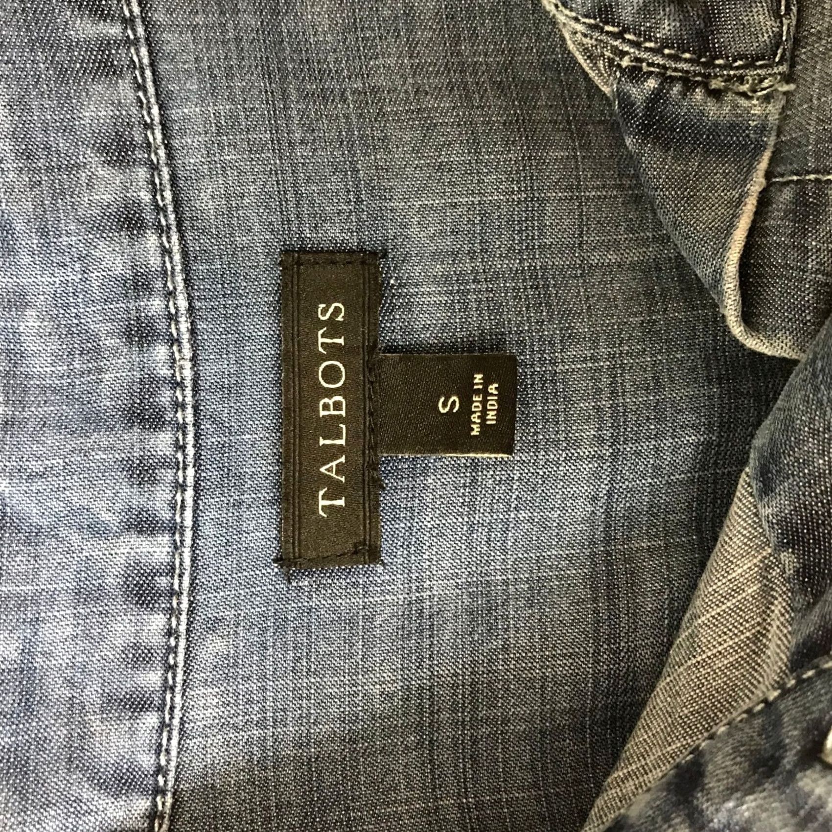 Talbots TALBOTS Womens Blue Denim Chambray Long Sleeve Button Down Shirt Size S Size S / US 4 / IT 40 - 7 Thumbnail