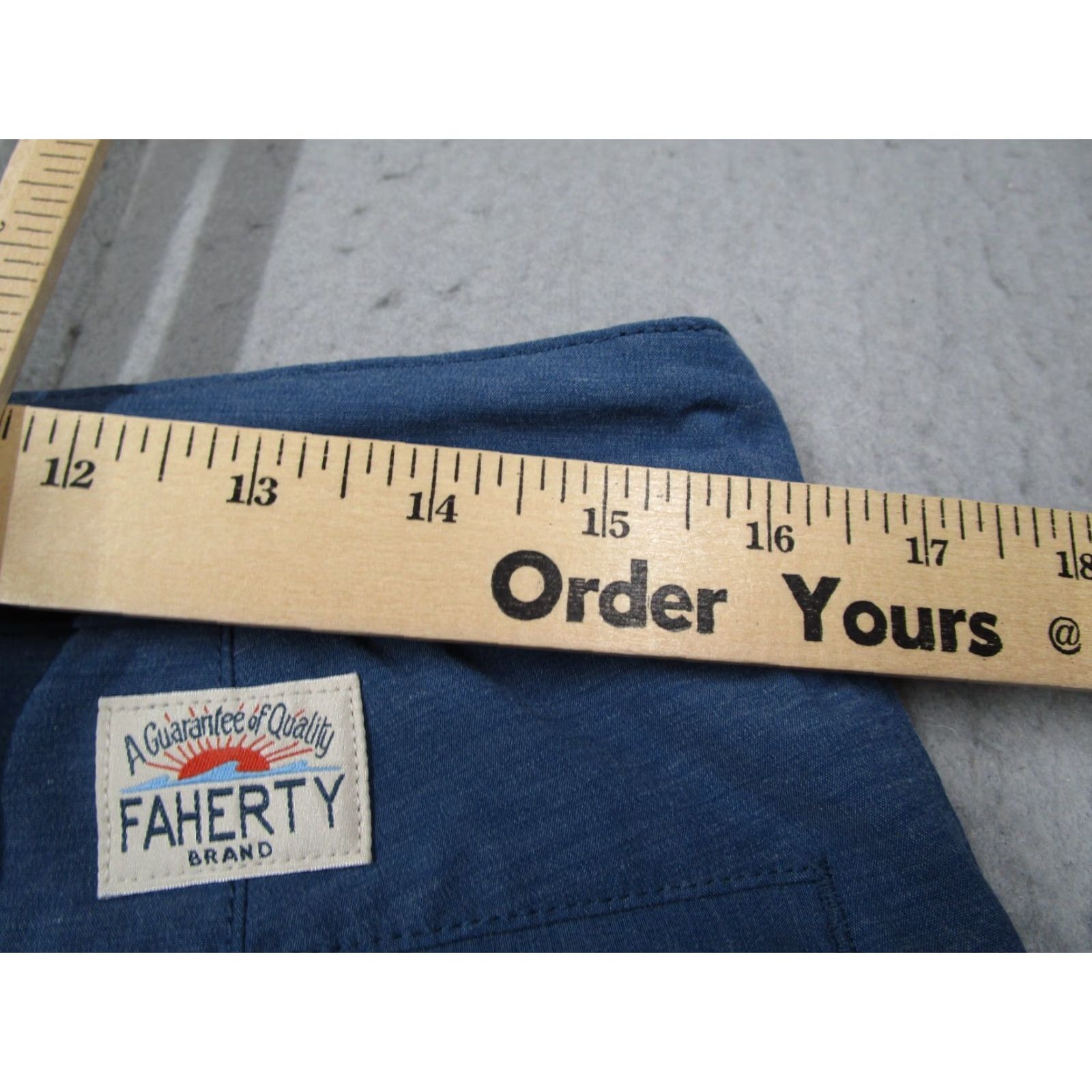 Faherty Faherty Shorts 31 Mens Blue 9" Casual Hybrid Beach Travel Walk Golf Size US 31 - 6 Thumbnail