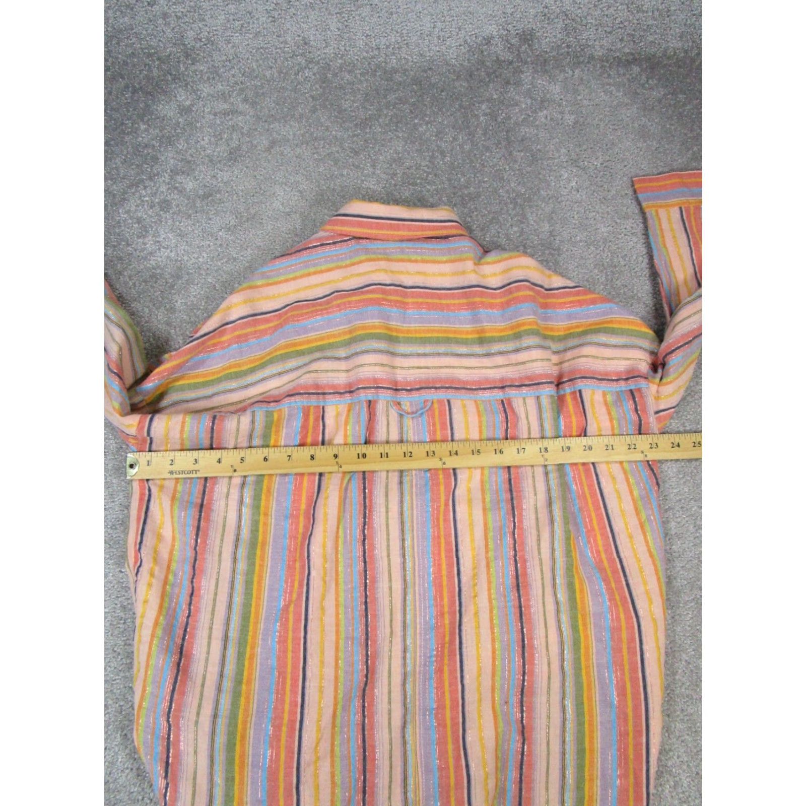 Vintage Pilcro Shirt Mens Small Orange Blue Green Cotton Knit Button Up Size US S / EU 44-46 / 1 - 6 Thumbnail