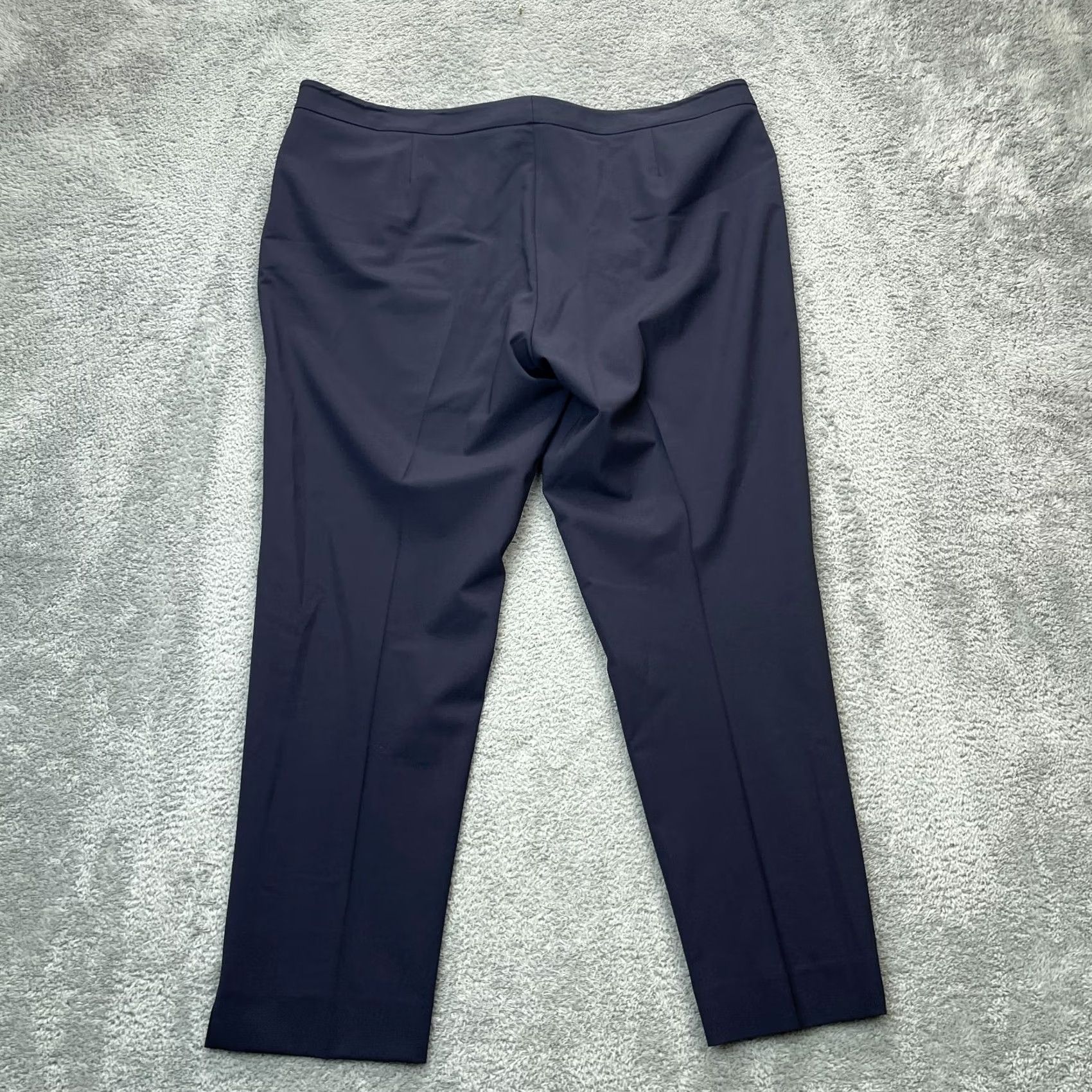 Vintage Lafayette 148 New York Pants Womens 18 Blue Virgin Wool Blend Tapered Leg Dress Pants Named City Preppy 27 in Inseam Womens Size 28" / US 6 / IT 42 - 2 Thumbnail