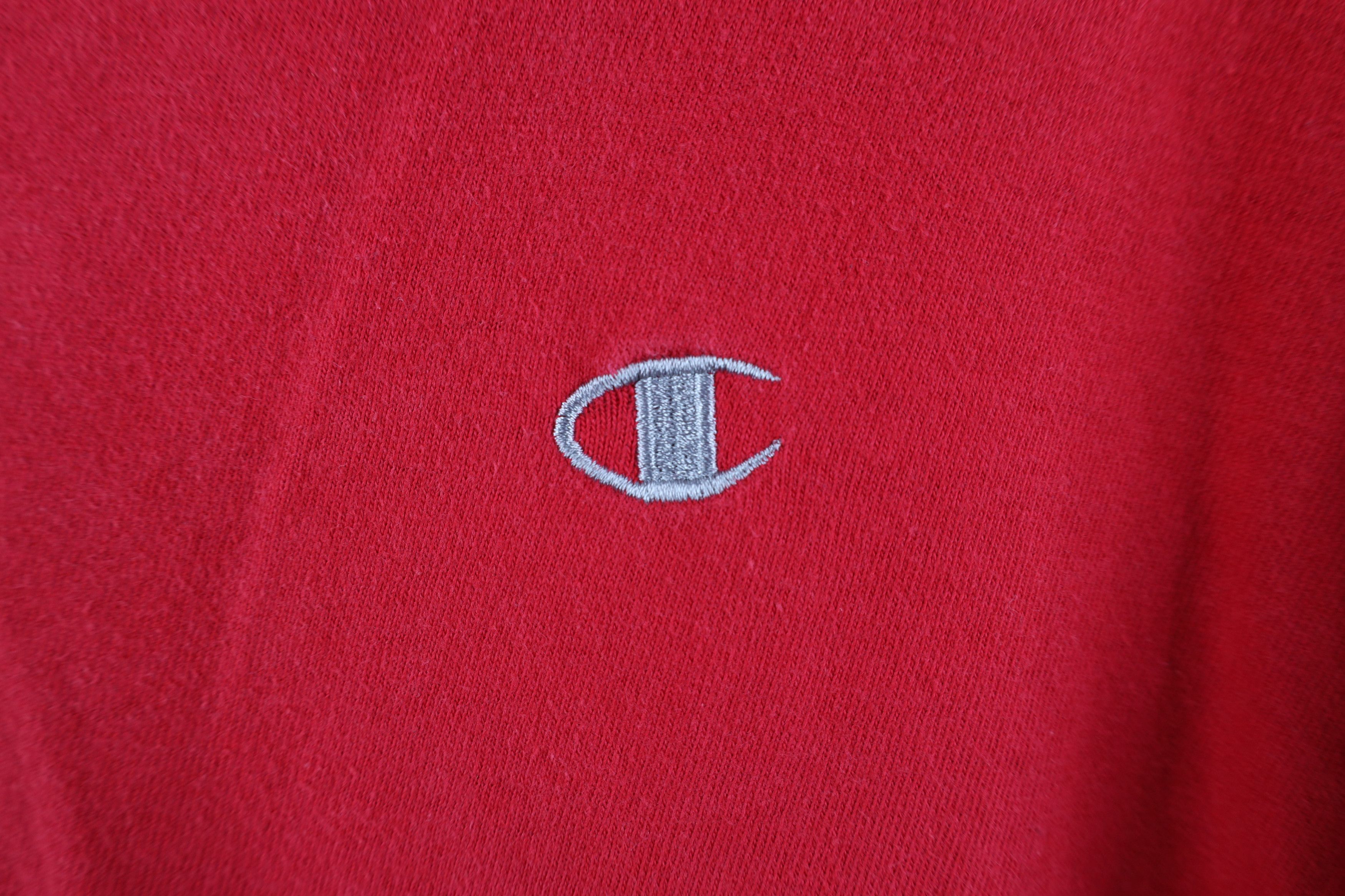 Champion Vintage 90s Champion Classic Logo Jersey Knit T-Shirt Red Size US XL / EU 56 / 4 - 4 Thumbnail