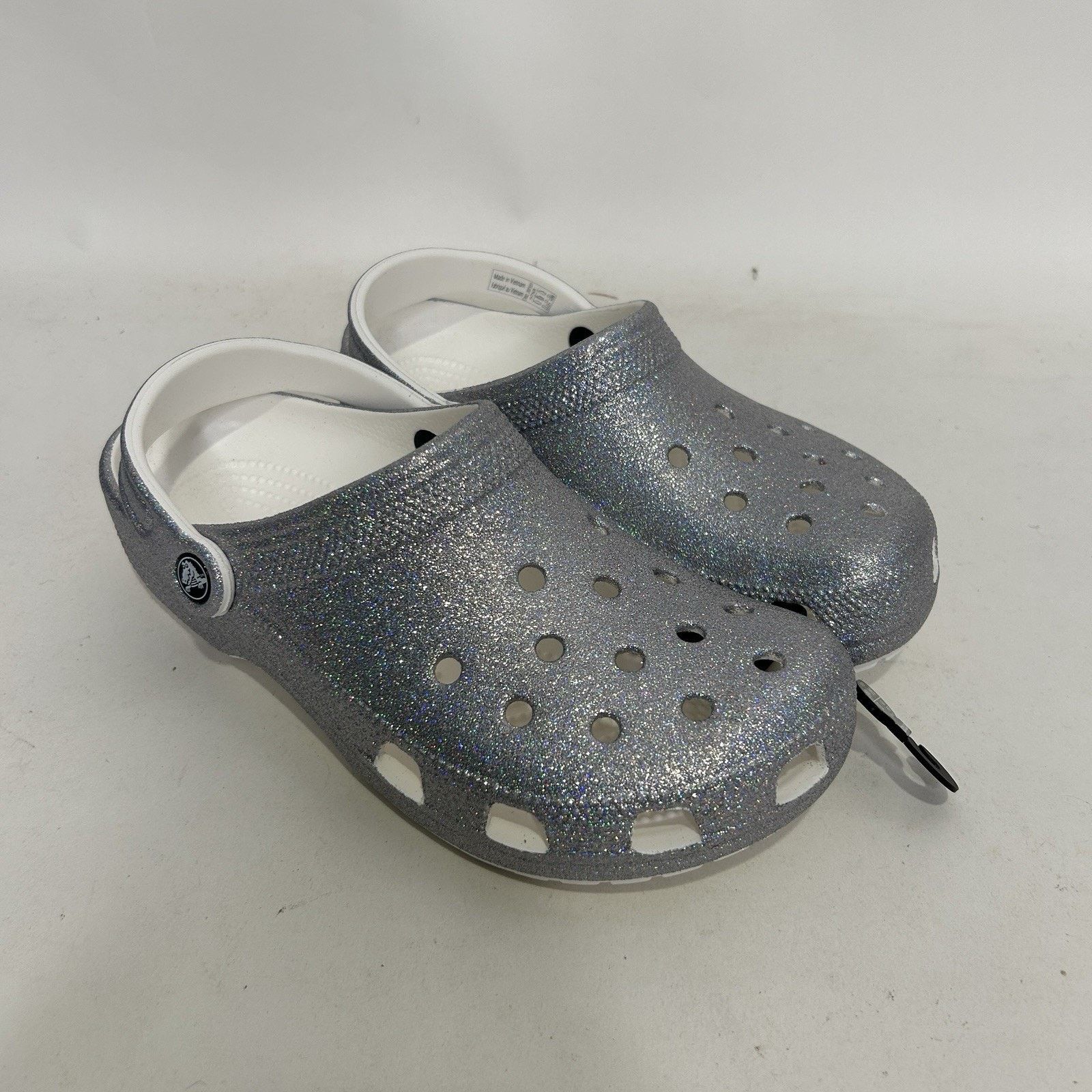 Crocs Crocs Classic Clog Glitter “Metallic Silver” 207551-90H Size US 9 / IT 39 - 1 Thumbnail